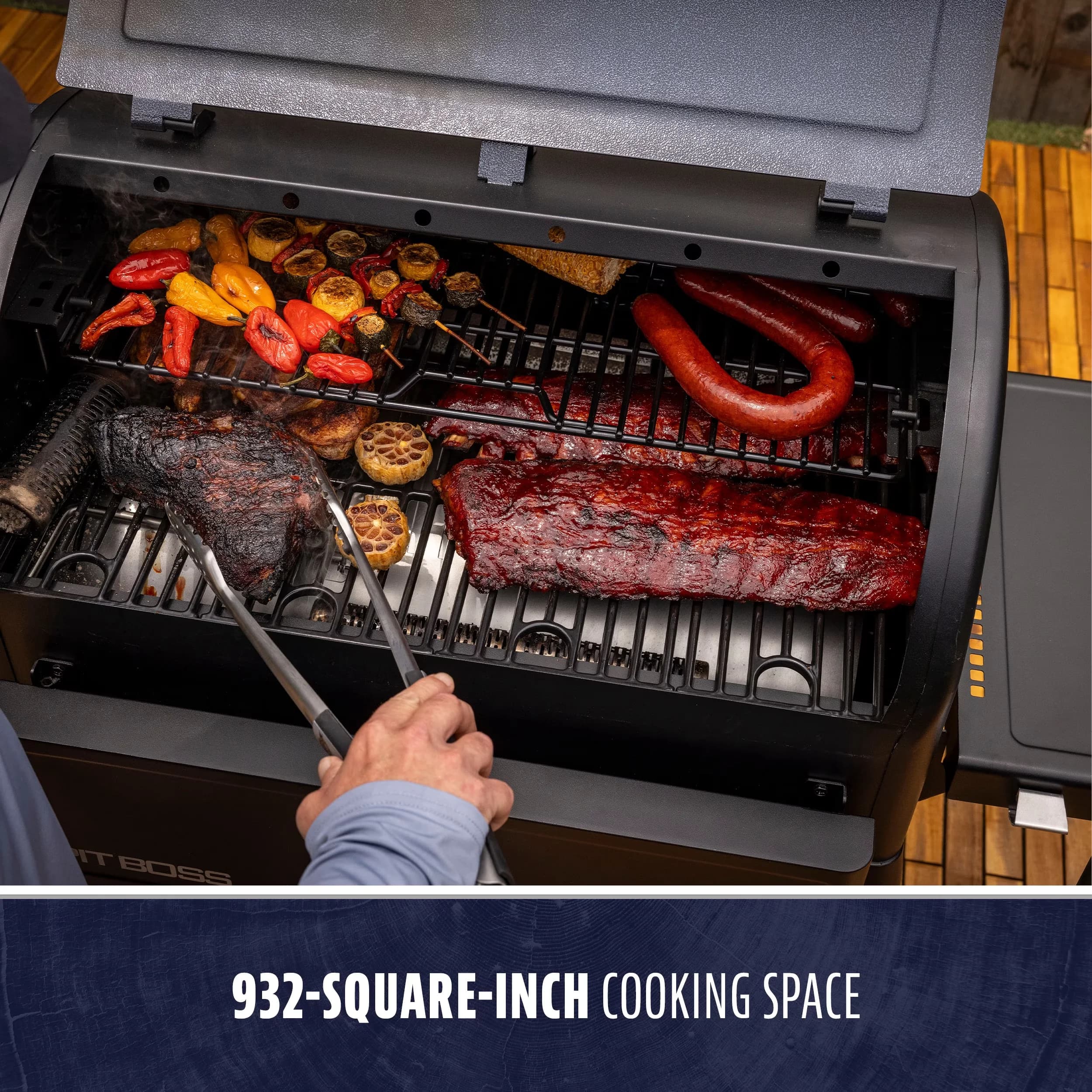 Reliable Smoker with Bluetooth Enabled, Storage Rack - Black Heavy Duty Steel Model 277753