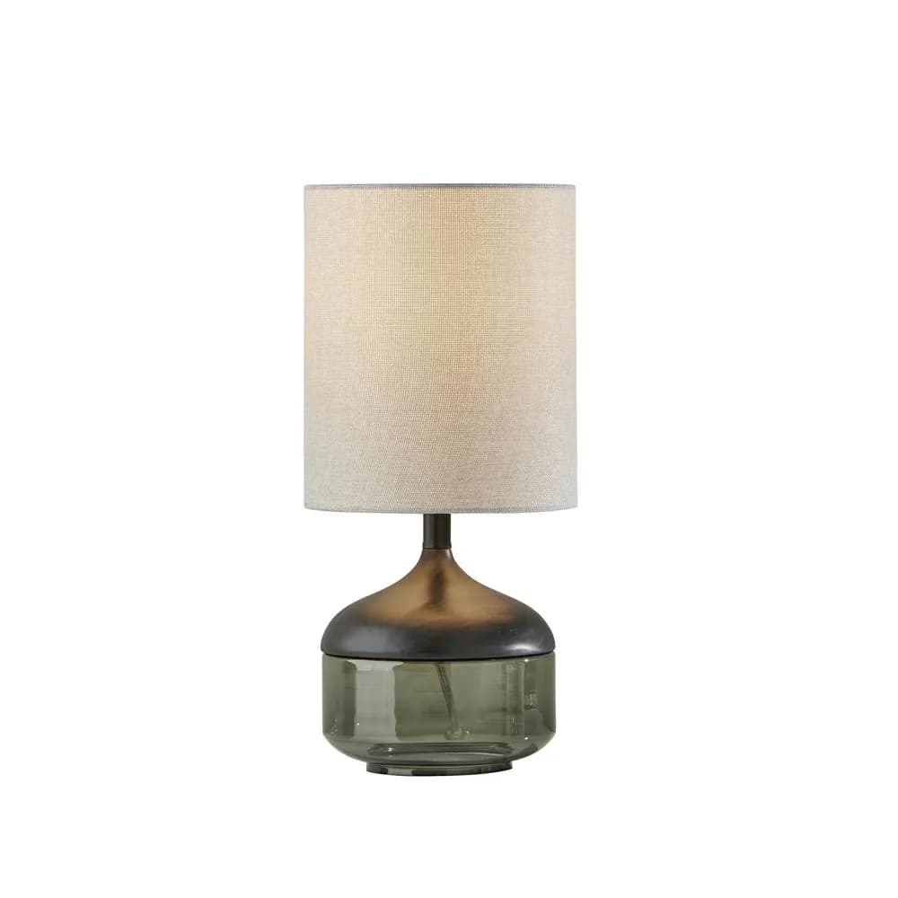 Table Lamp Premium with Incandescent, Transitional, Smoked Glass - Wood Multicolor Model E9888D