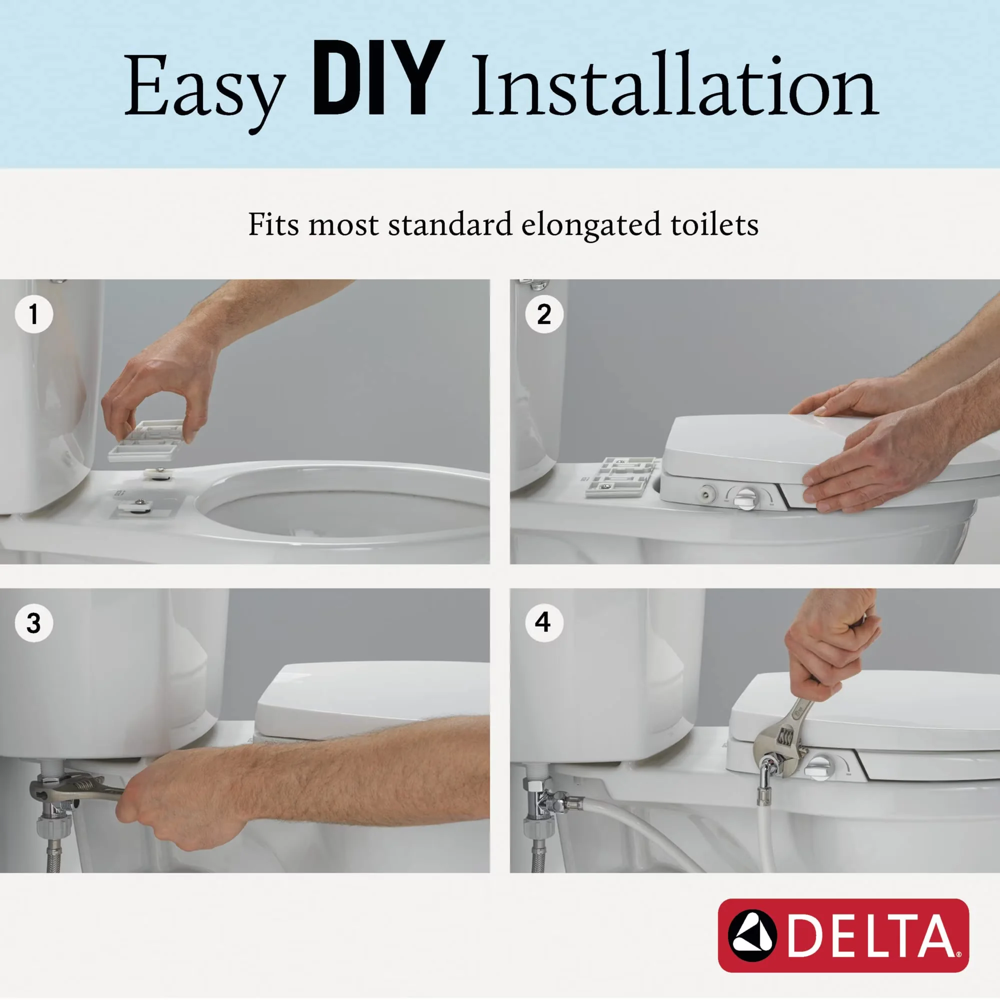 Stylish Toilet Seats And Lid with Easy Installation, White - Plastic White Model 1B215B