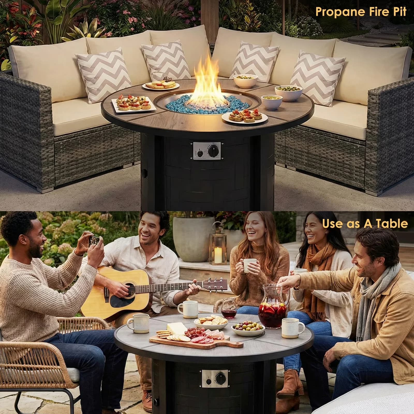Efficient Outdoor Heating with 50000 BTU, Smokeless, Weatherproof - Stainless Steel Gray for Outdoor Model 6AF82F