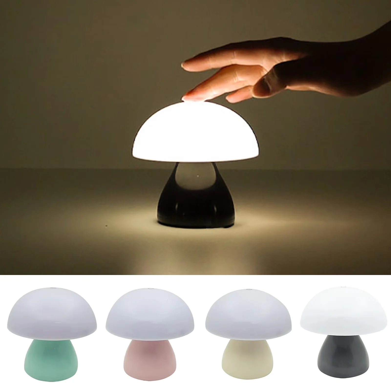 Quality Lamp with Battery, Dimmable - Multicolor Abs Mushroom - Low Maintenance Model A426D0