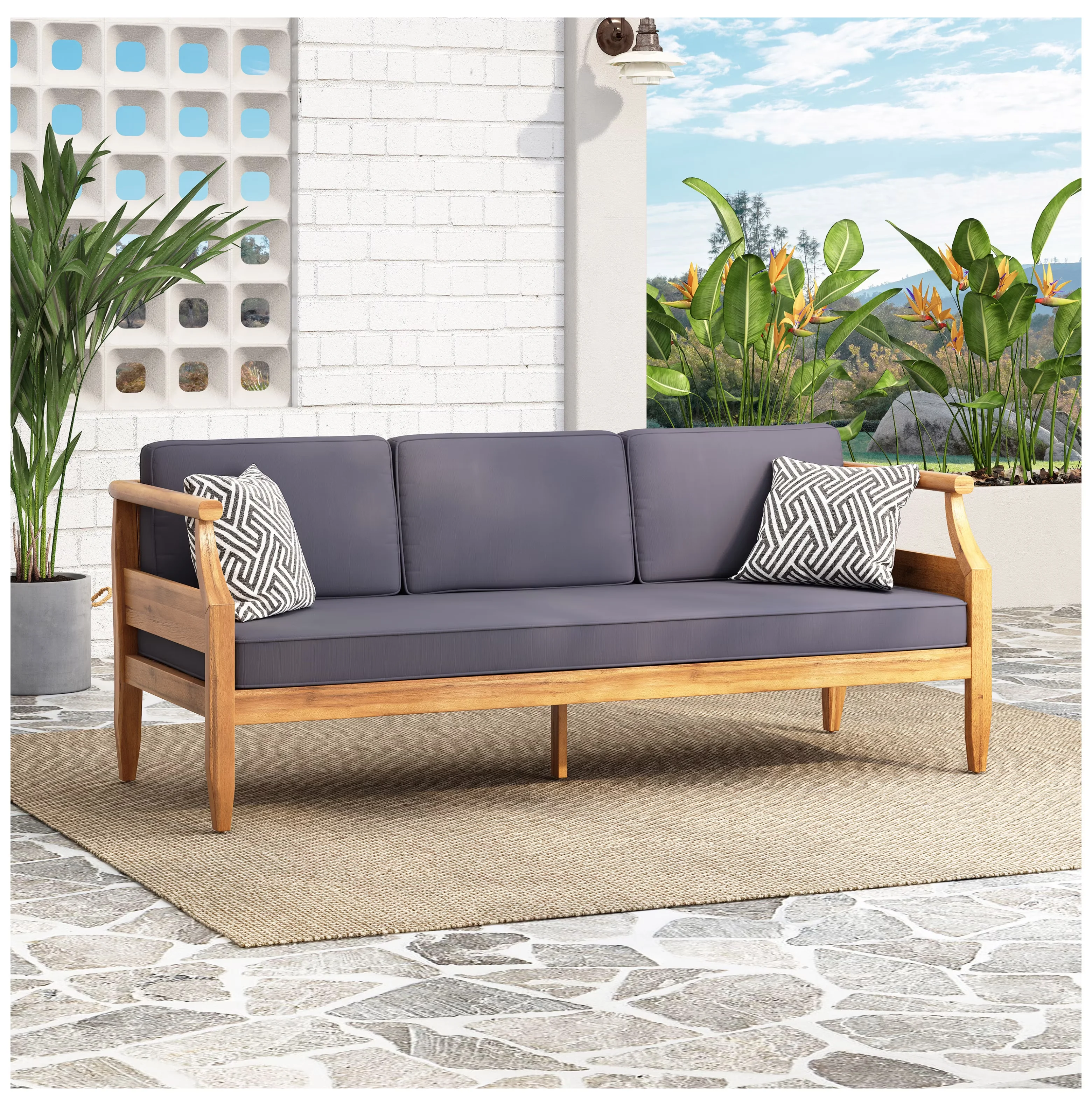 Outdoor Sofas Sectional Reliable with Modern, Water-Resistant - Wood ASTON Model 5EE517