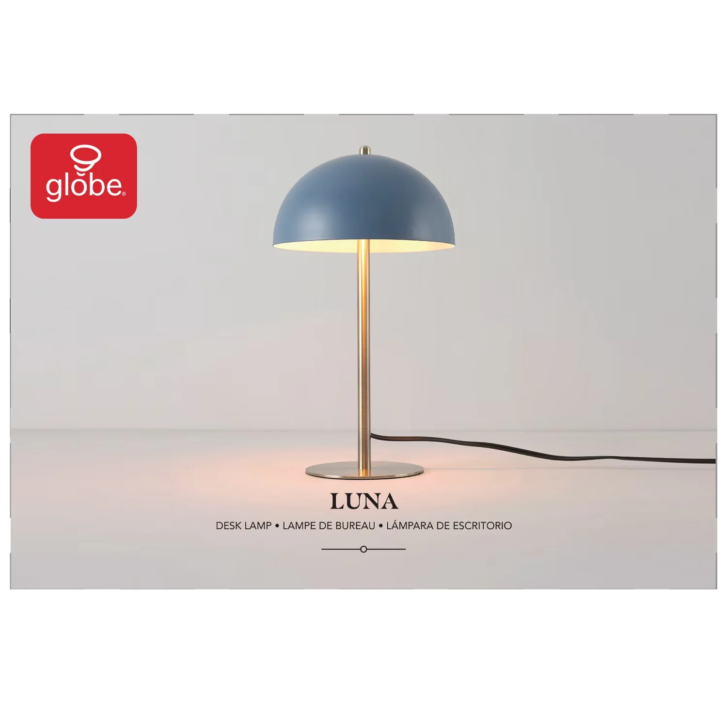 Efficient Desk Lamp with LED, Contemporary, Smart Compatible - Metal Blue, Gold Model FAA345