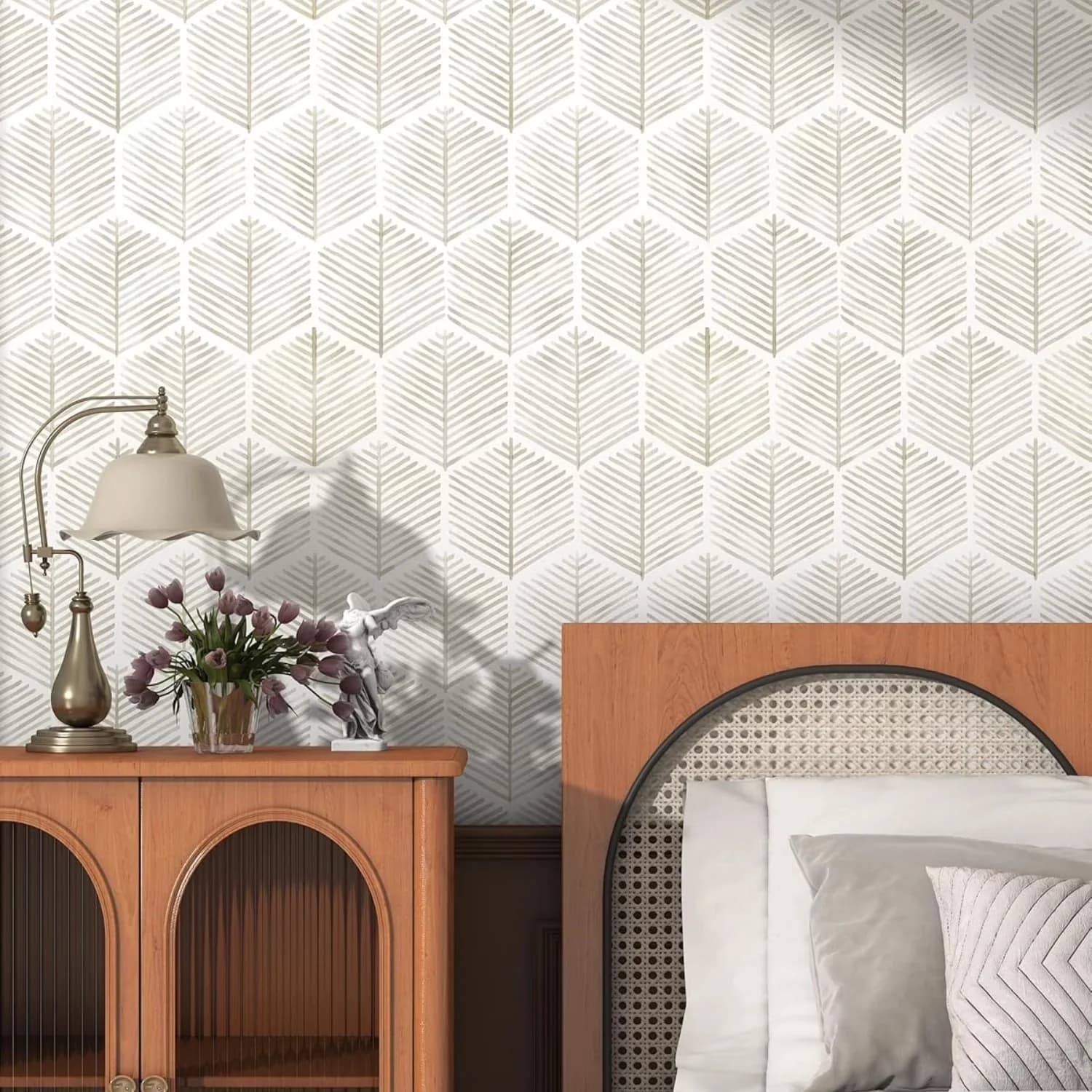 Wallpaper Modern with Waterproof, Removable - Vinyl, Pvc Beige for Bedroom, Bathroom Model 69F89A