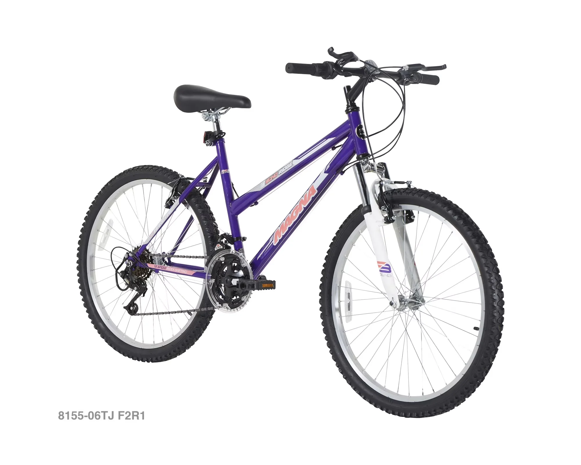 Quality Kids Bike with 18-Speed Derailleur with Grip Shifters, Front and Rear Linear Pull Brakes - Dark Purple Model 122CE4