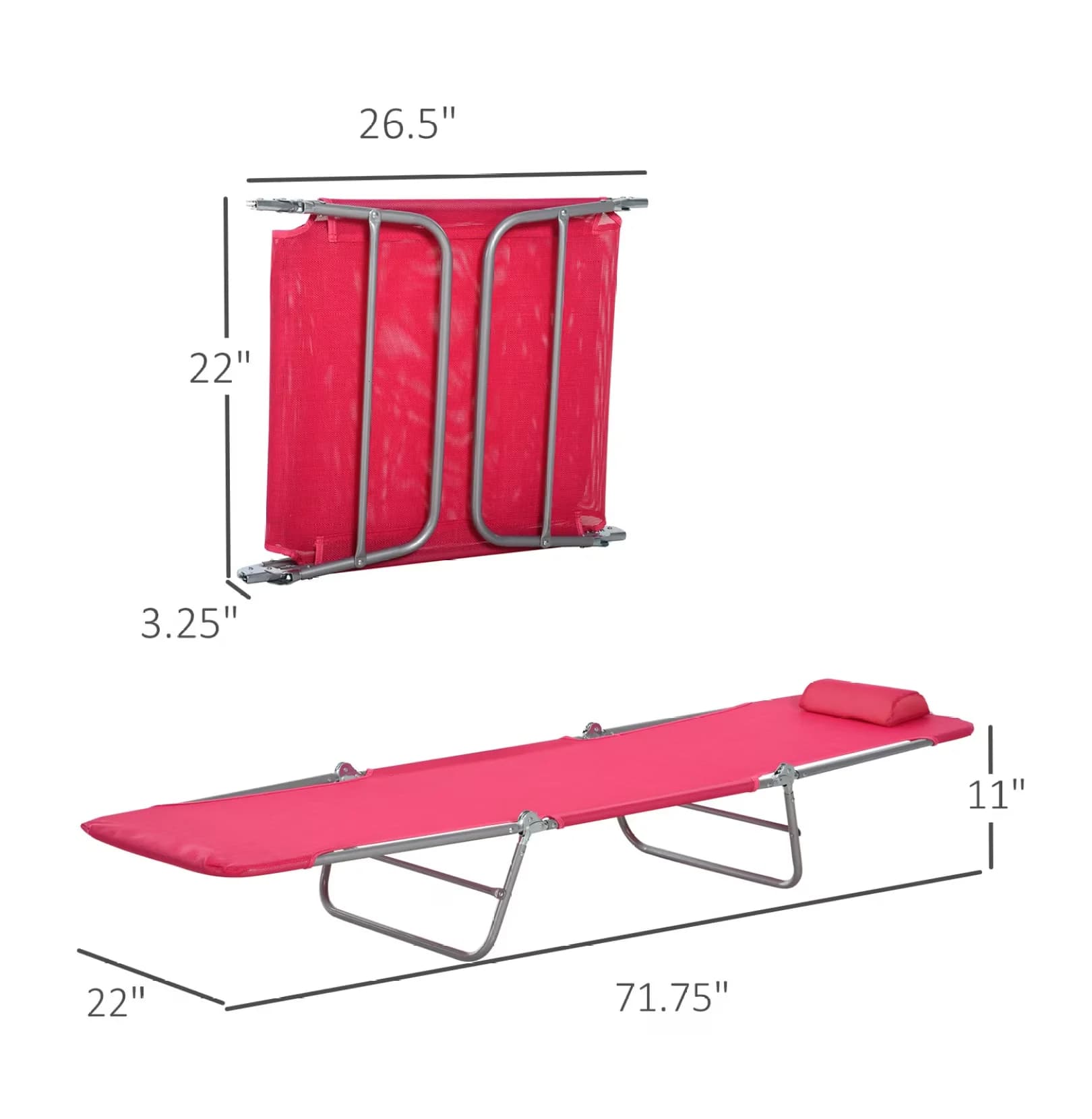 Premium Beach Chair with Adjustable, Folding, Outdoor Sun Tanning - Multicolor Model 722124