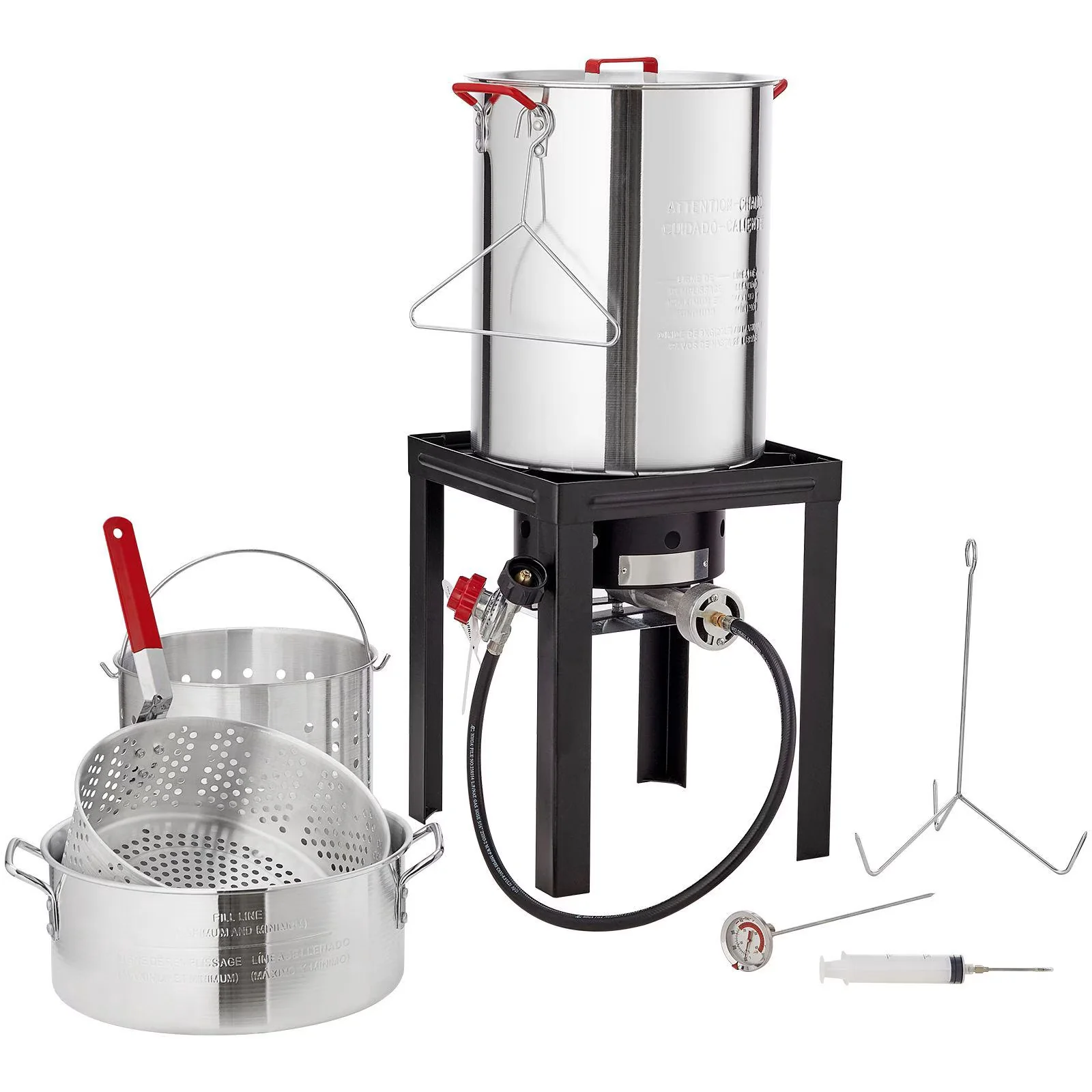 Stylish Outdoor Fryer with 54000 BTU, Number of Packages:1, Frying Basket Poultry Rack Thermometer - Model A2DBAA