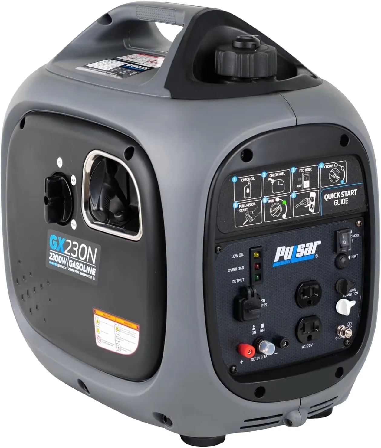 Sleek Generator with 2300W, Usb Port, 2, 300 peak watts/ 1, 800 running watts for Home, Rv - Model 9BDE09