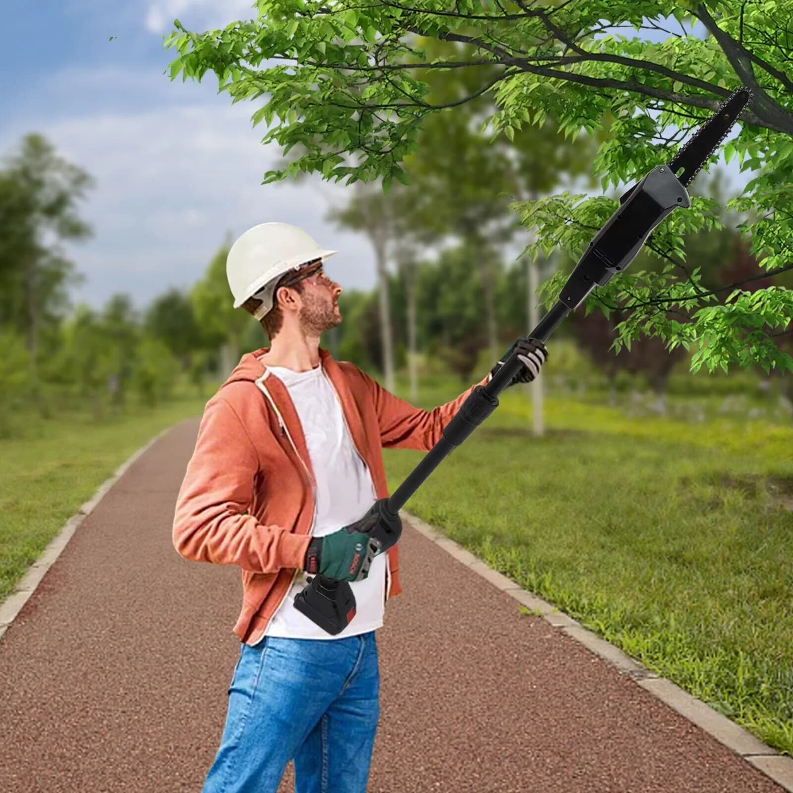 Pole Saw Durable with Battery, Variable Speed - Black Cordless - Quality Construction Model D61D9B
