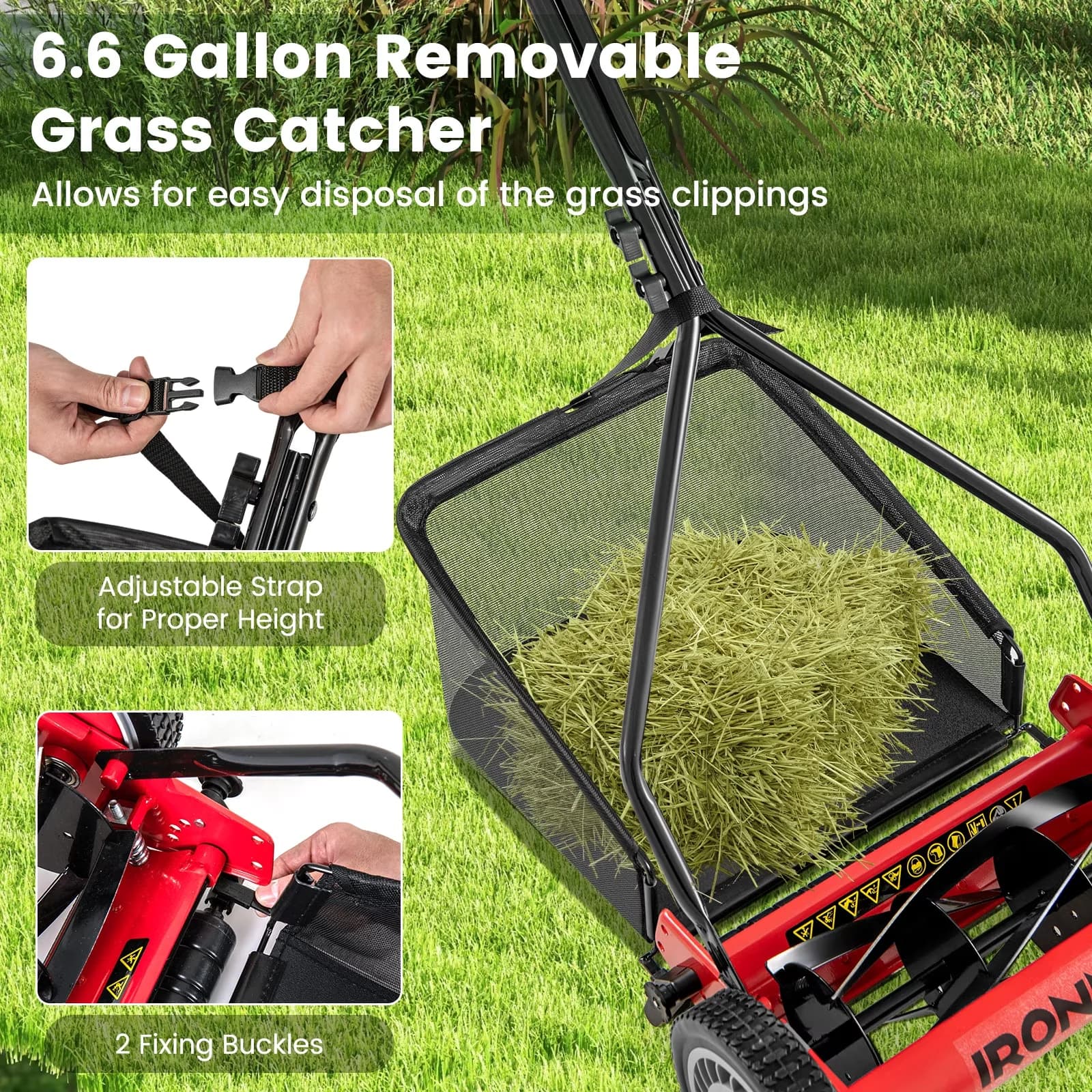 Essential Push Mower with Adjustable - Red Lawn - Essential Collection Model 0DE408