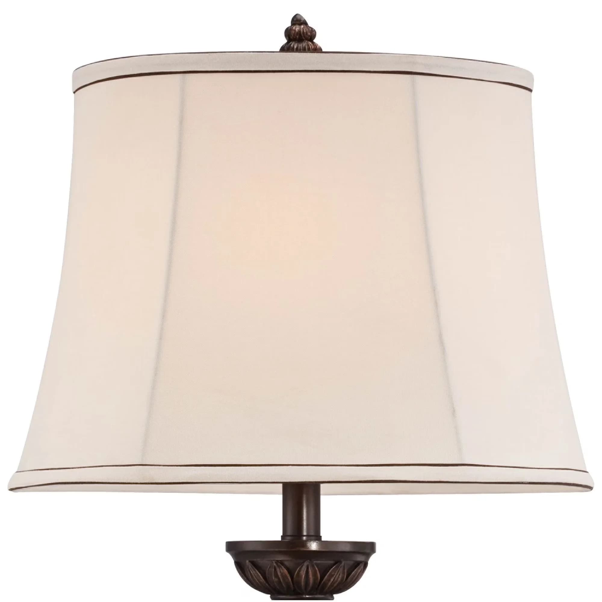 Classic Table Lamp with Incandescent, Each includes 8' brown cord and plug. - Resin, Plastic, Metal, Stone Brown for Living Room, Bedroom Model 2312DD