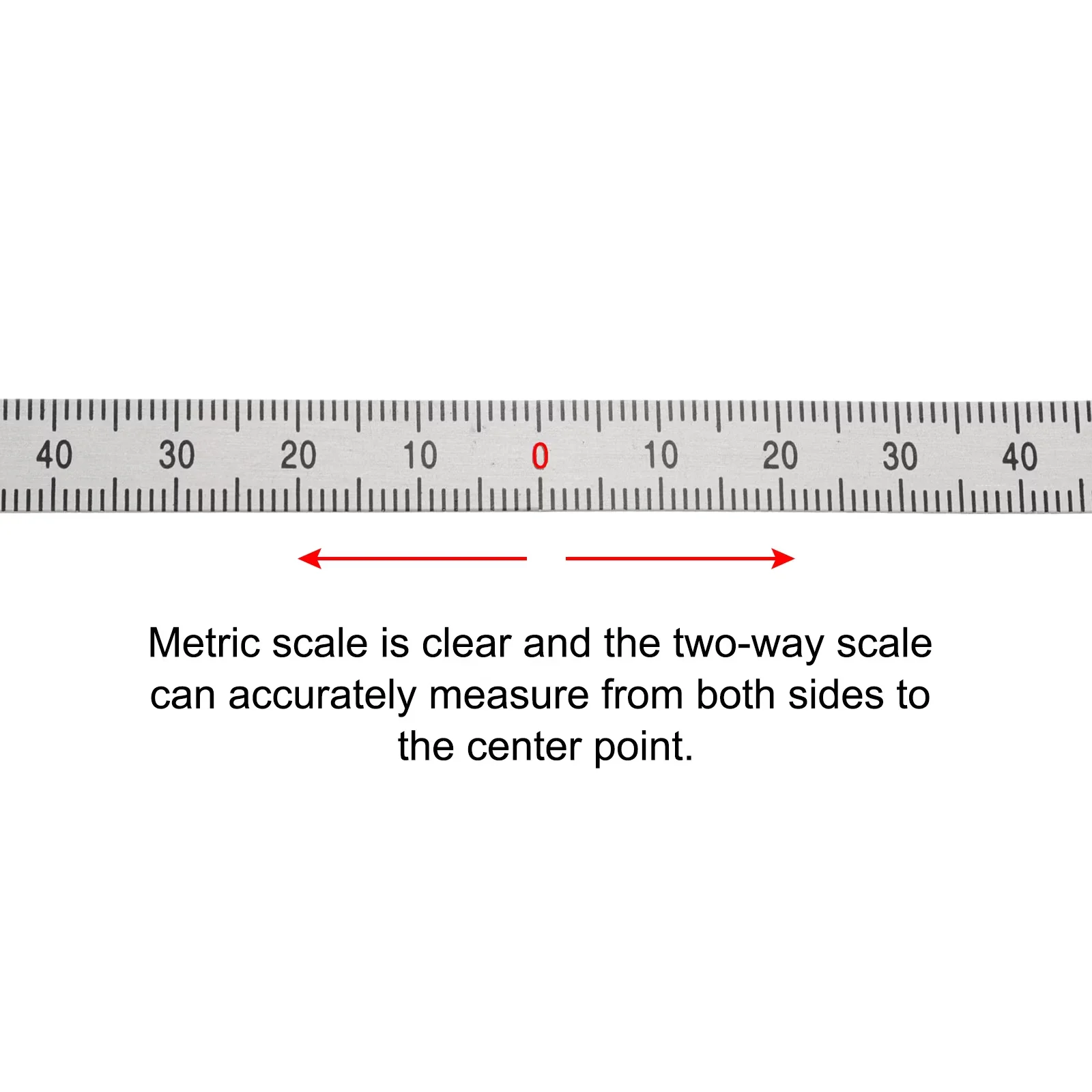 Quality Measuring Layout with Lightweight, Color: Silver Tone, Measuring Range: 250mm-0-250mm - Aluminum Silver Tone Model 10E452