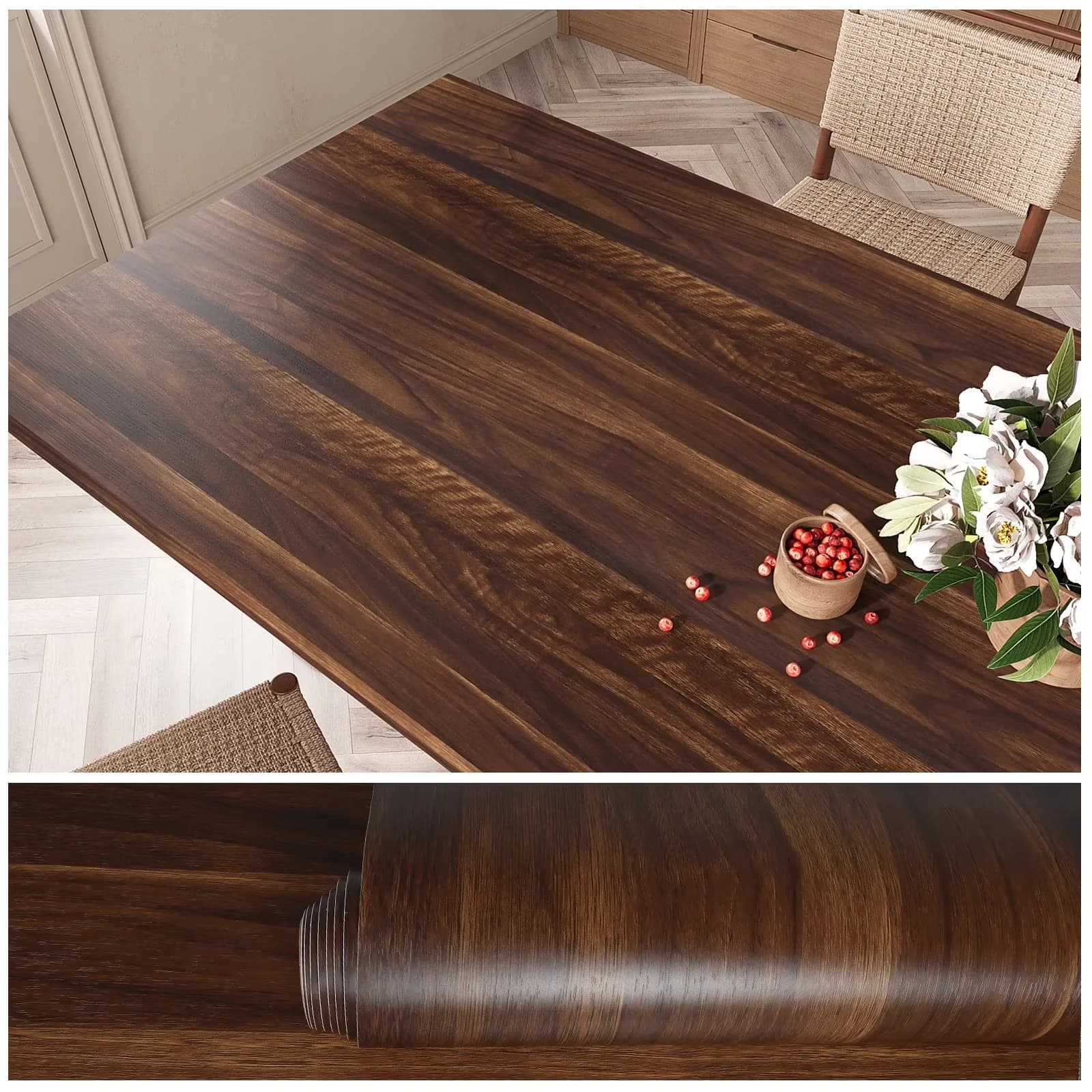 Wallpaper Innovative with Removable, Easy To Clean, Waterproof - Brown Vinyl Model AE315D