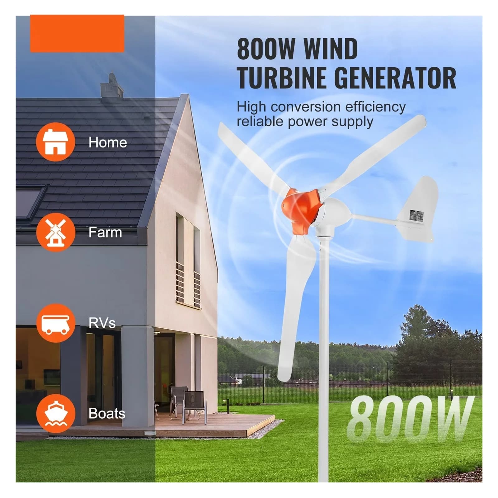 Generator Quality with 500W, 12V, Type : Wind Power Generator - Built to Last Model D13FF3
