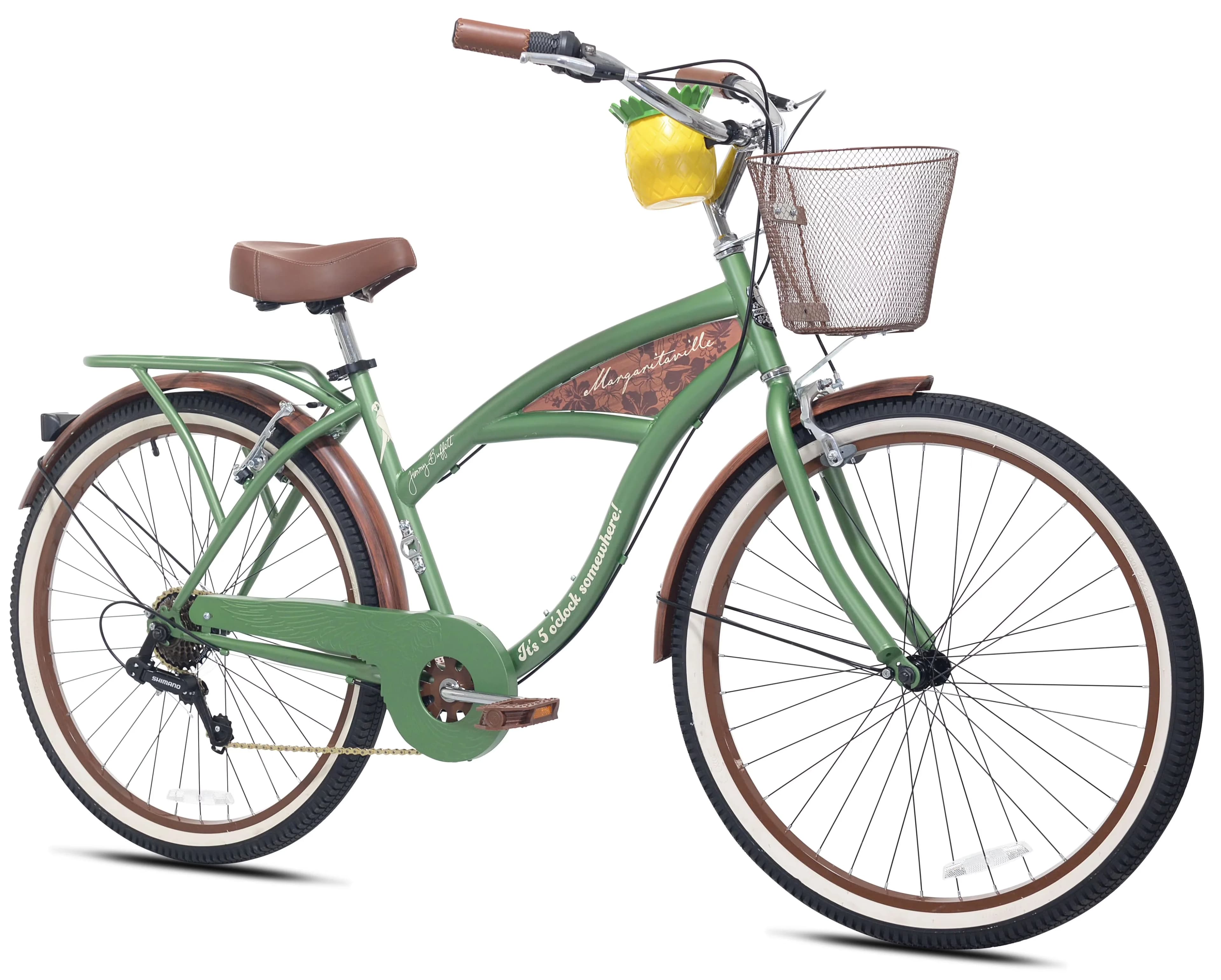 Cruiser Bike Modern with Adjustable Handlebar Height, 26" Cruiser Bicycle, Adjustable Seat Height - Green Model B69C4D