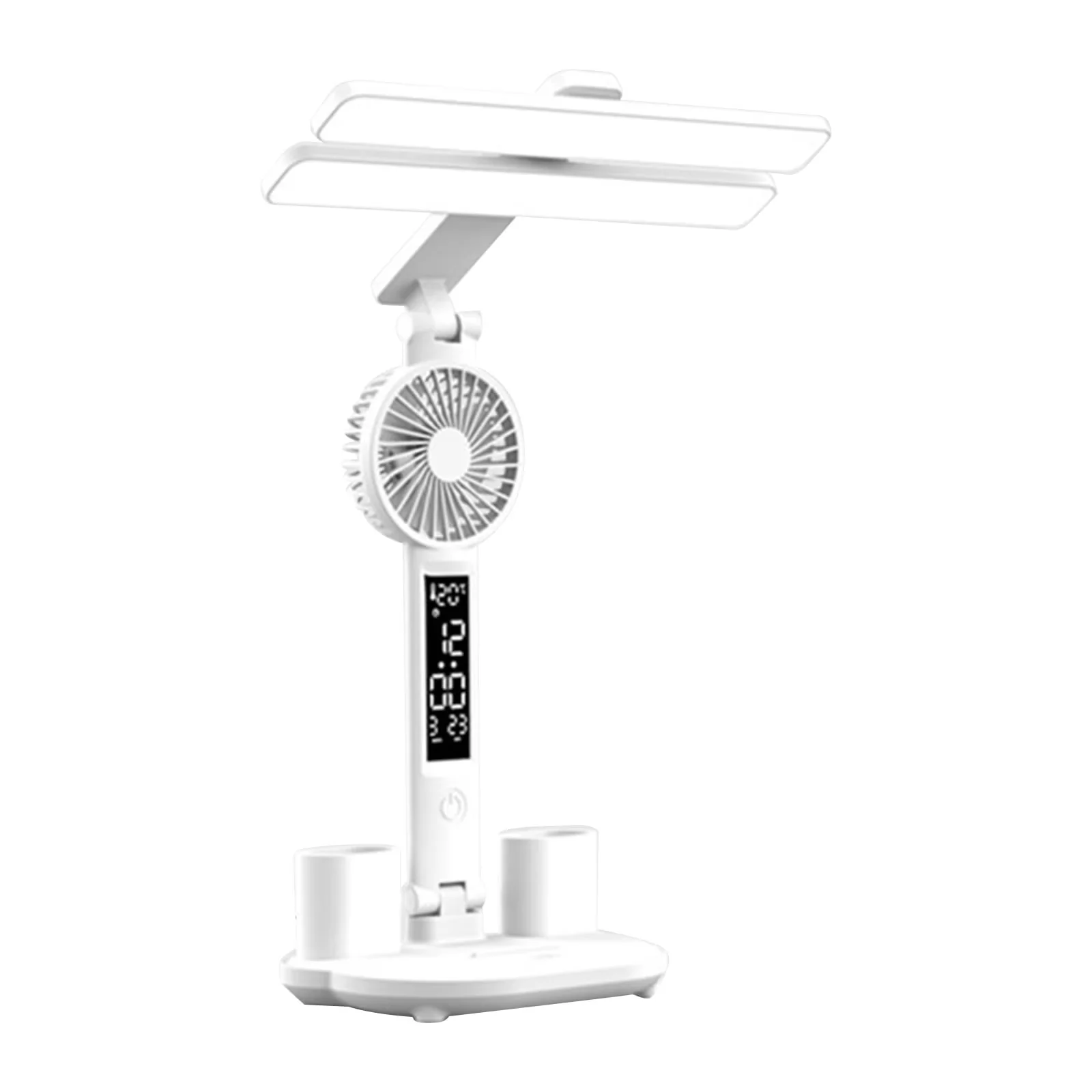 Desk Lamp Reliable with LED, Battery, Pen Holder and Fan - Multicolor Abs for Home Office, Study Model 632B1B