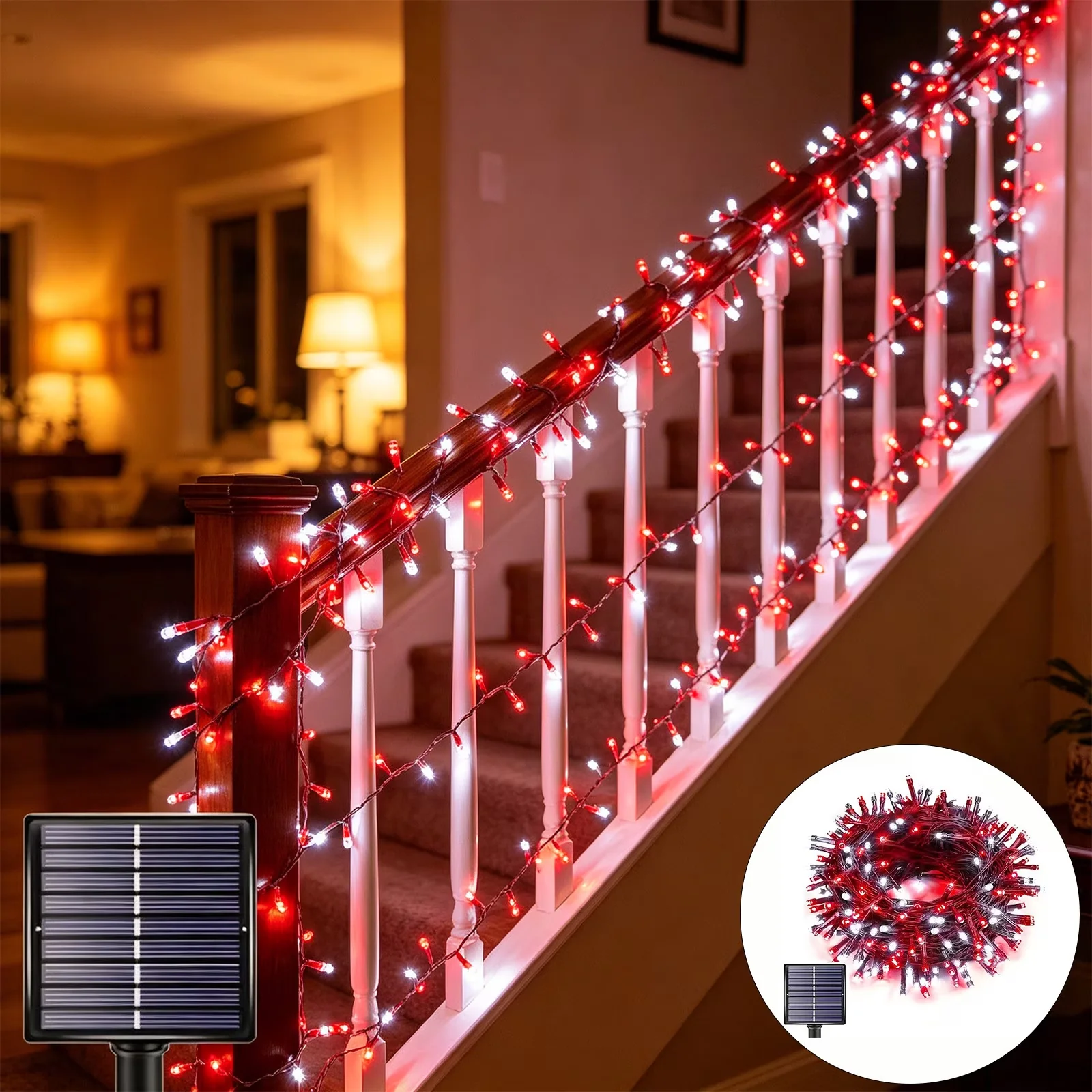 Essential Novelty Light with LED, Solar, Asian Inspired - Red for Party, Garden Model ED3E52