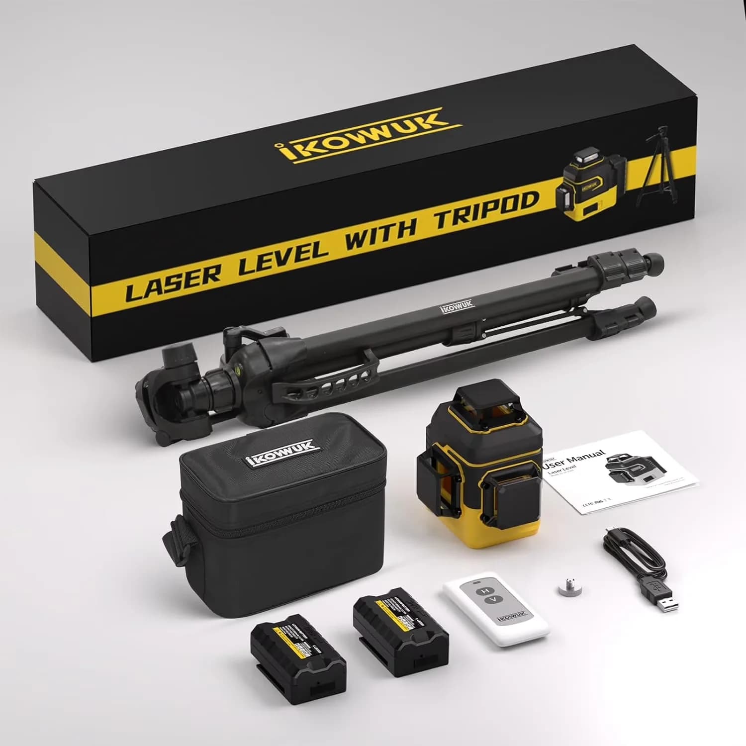 Reliable Measuring Layout with Battery, Adjustable, 3x360° Green Laser Level - Metal Model 440318