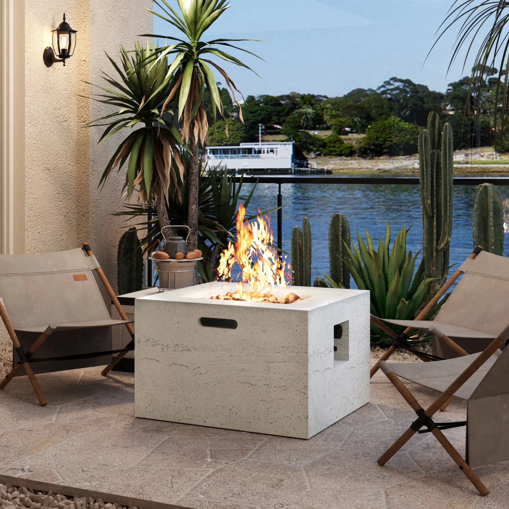 Essential Outdoor Heating with 40000 BTU, Adjustable Flame - Beige Magnesium Oxide Model 6EDE8B