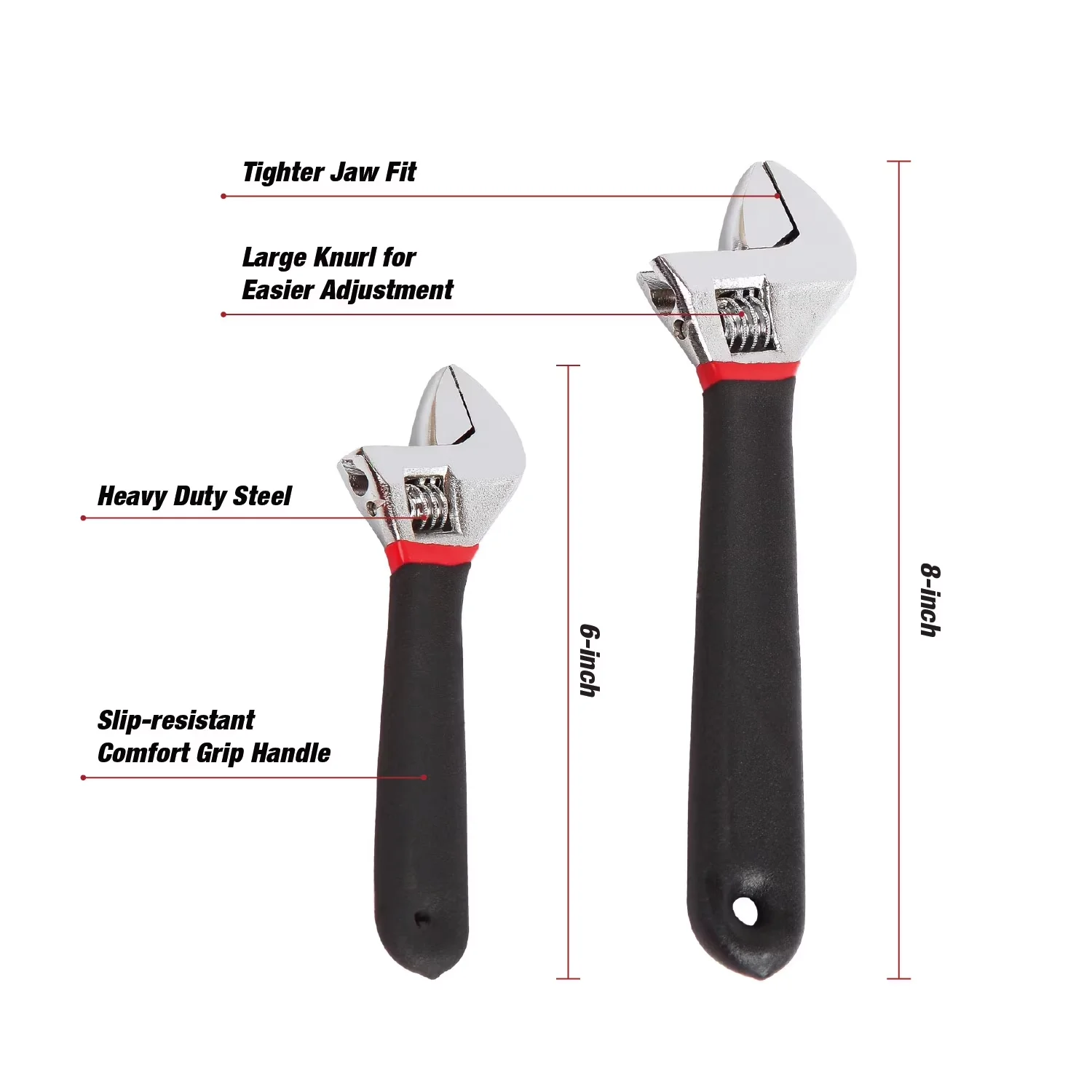 Reliable Hand Tool Set with Comfort Grip, Large Screw for Easy adjustments - Red 11" Model 69DCE9