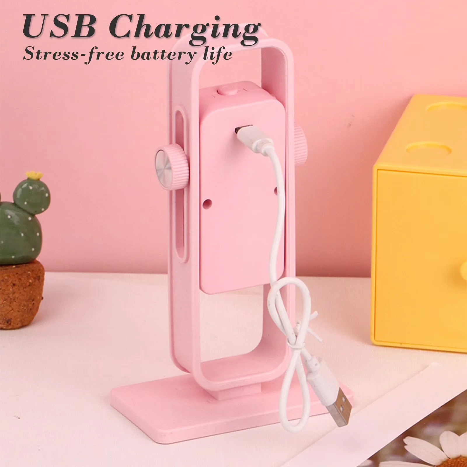 Desk Lamp Reliable with LED, Battery, Dimmable - Abs Pink Table - Long-Lasting Performance Model 184CB4