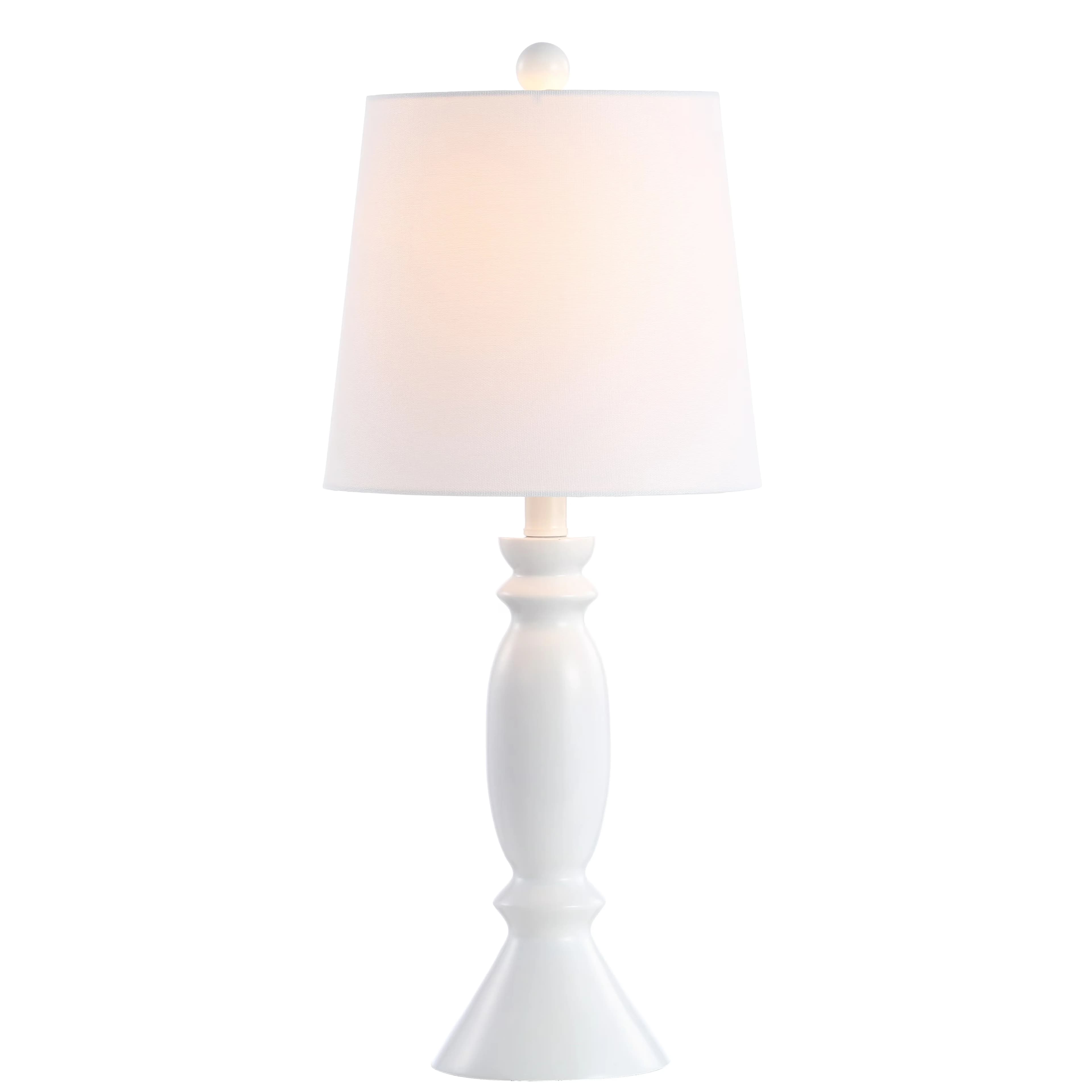Classic Table Lamp with LED, Glam, Energy Efficient - Metal White 24 in Model 9B4306