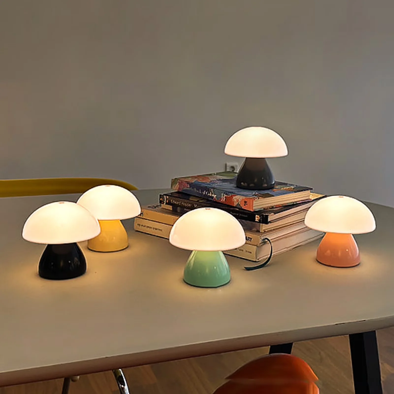Quality Lamp with Battery, Dimmable - Multicolor Abs Mushroom - Low Maintenance Model A426D0