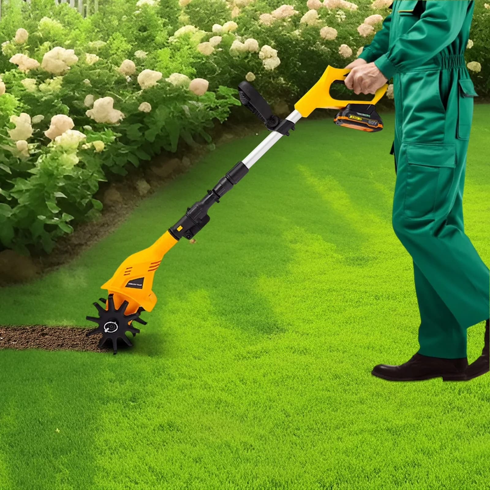 Professional Trillers Cultivator with Battery, 20V, 20V Cordless Tiller - Model FCA800