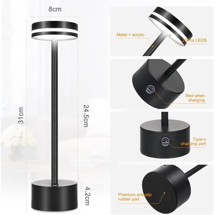 Lamp Set Durable with LED, Battery - Iron Gold for Dining Room, Bedroom Model 42B7F3