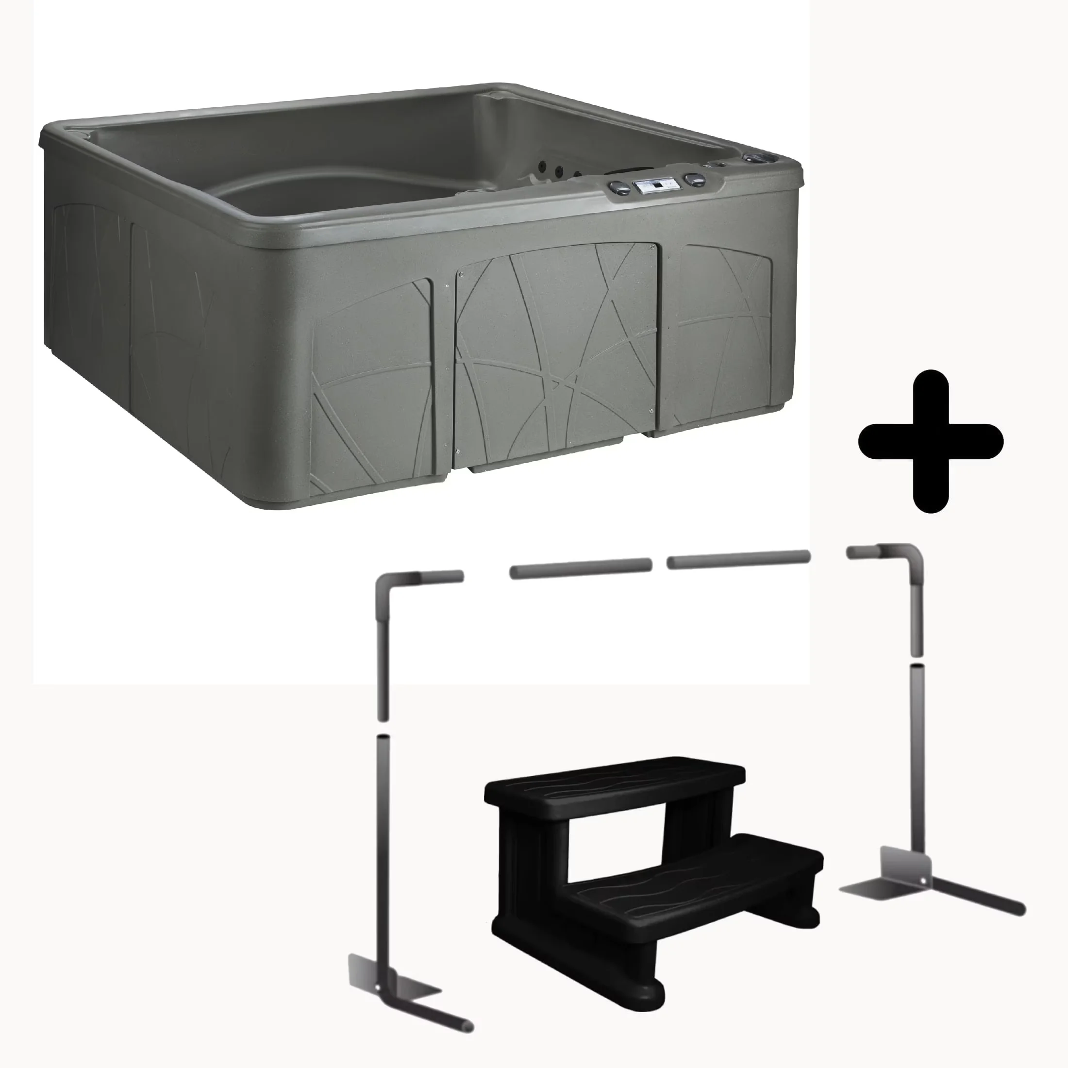Hot Tub Innovative with Puncture Resistant, Insulated, Energy Efficient - Gray Model 50F96D