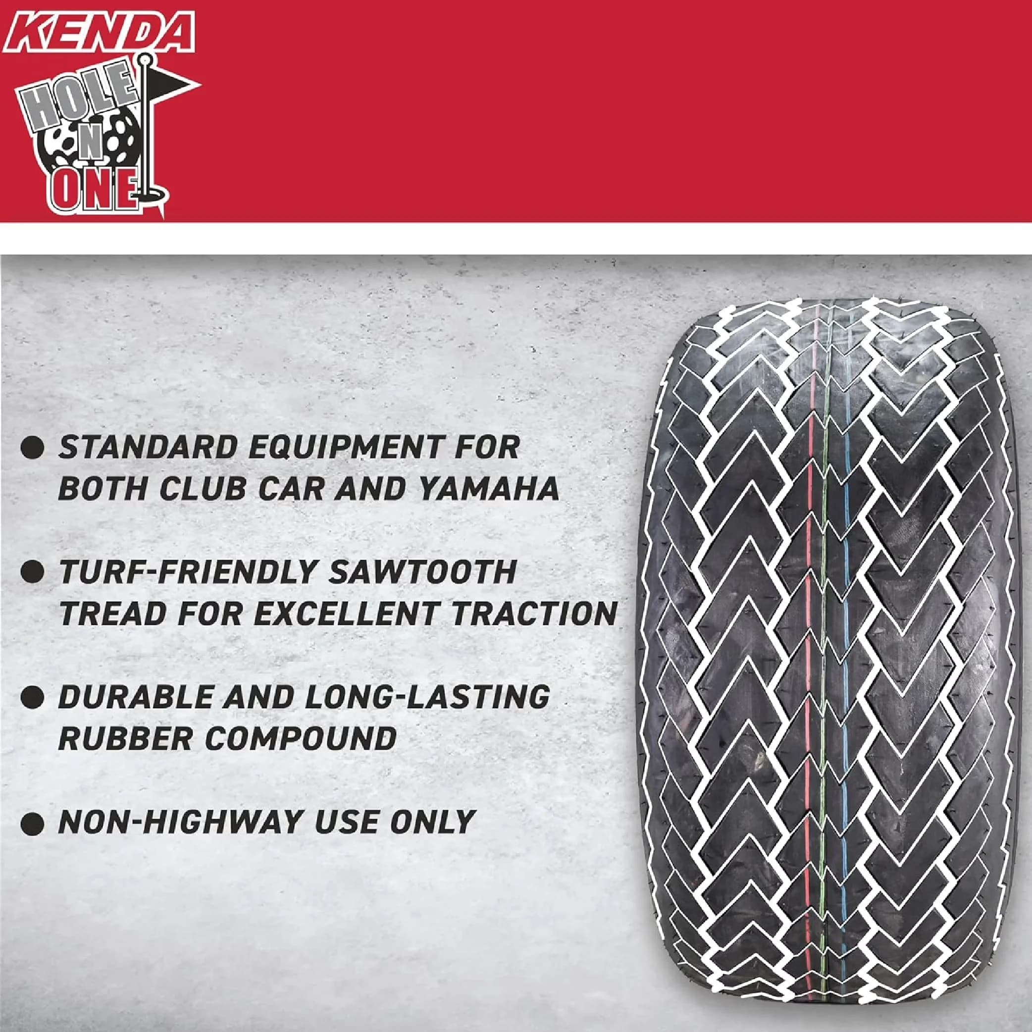 Golf Cart Tire Versatile with Heavy-Duty, Smooth, Hole-N-1 K389 20x10-10 Tubeless Turf - Model FF4B9C