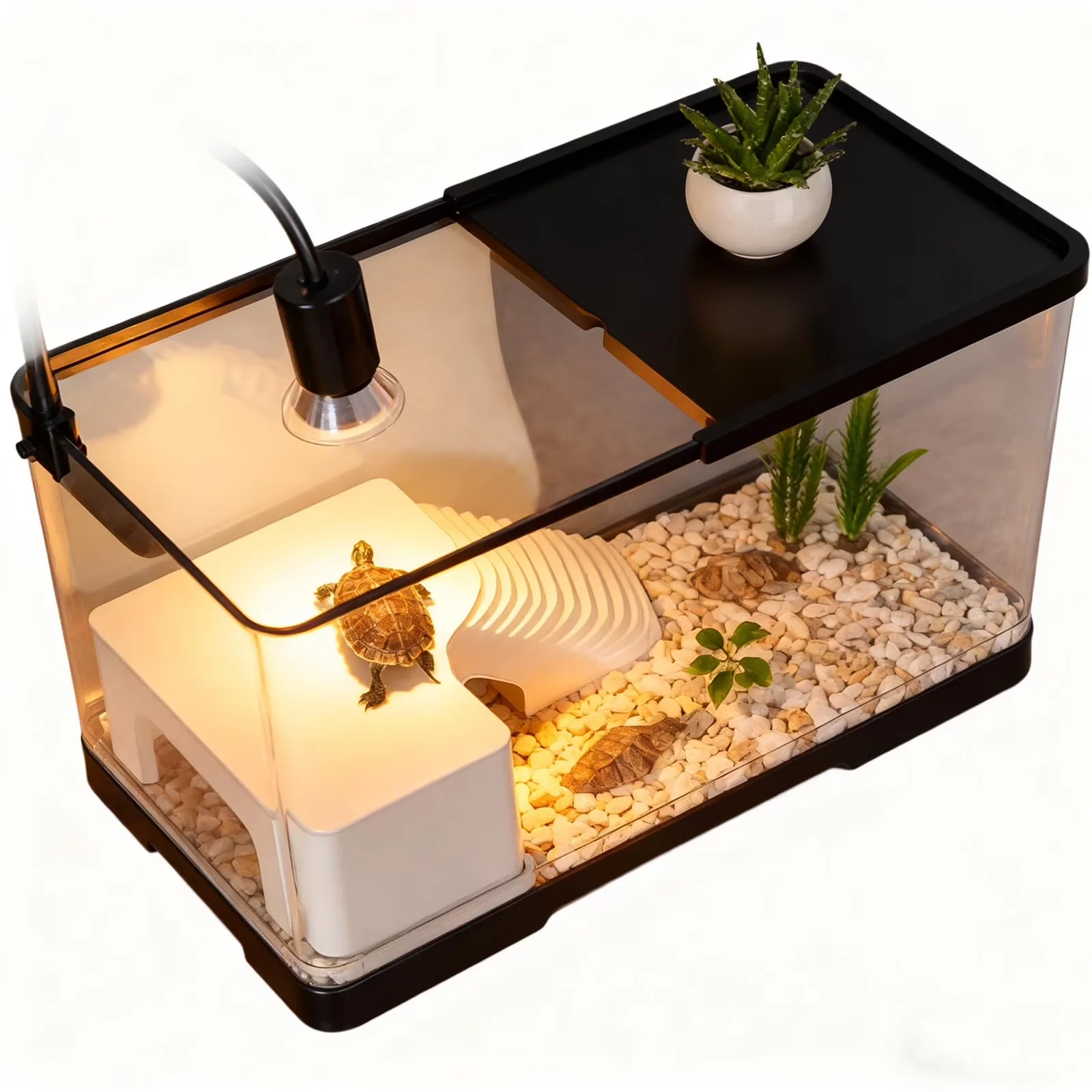 Lamp Set Essential with LED, Transitional, Reptile Habitat - White Plastic Model E2CB05