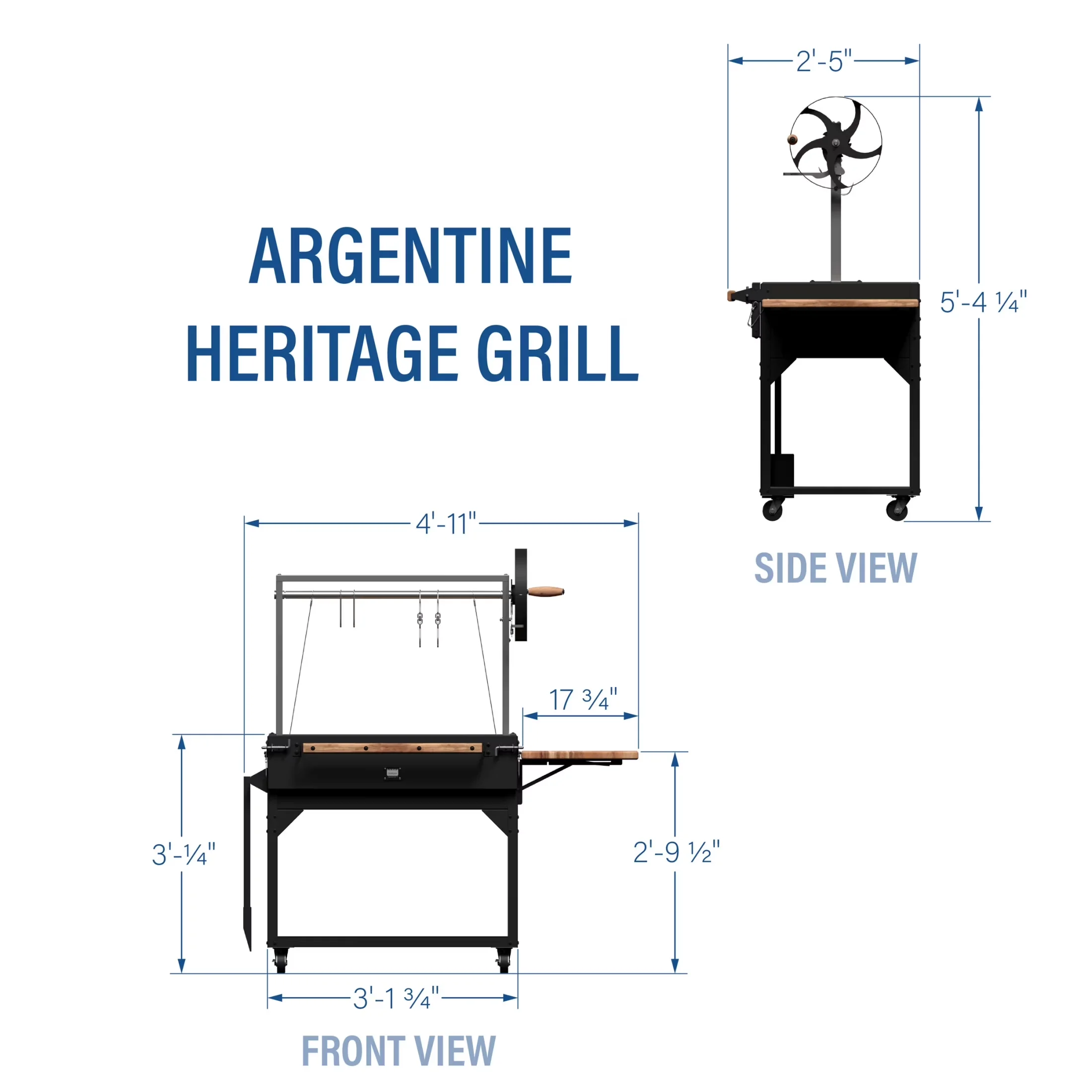 Efficient Charcoal Grill with Fire Bricks - Steel Argentine - Essential Collection Model B81A8F