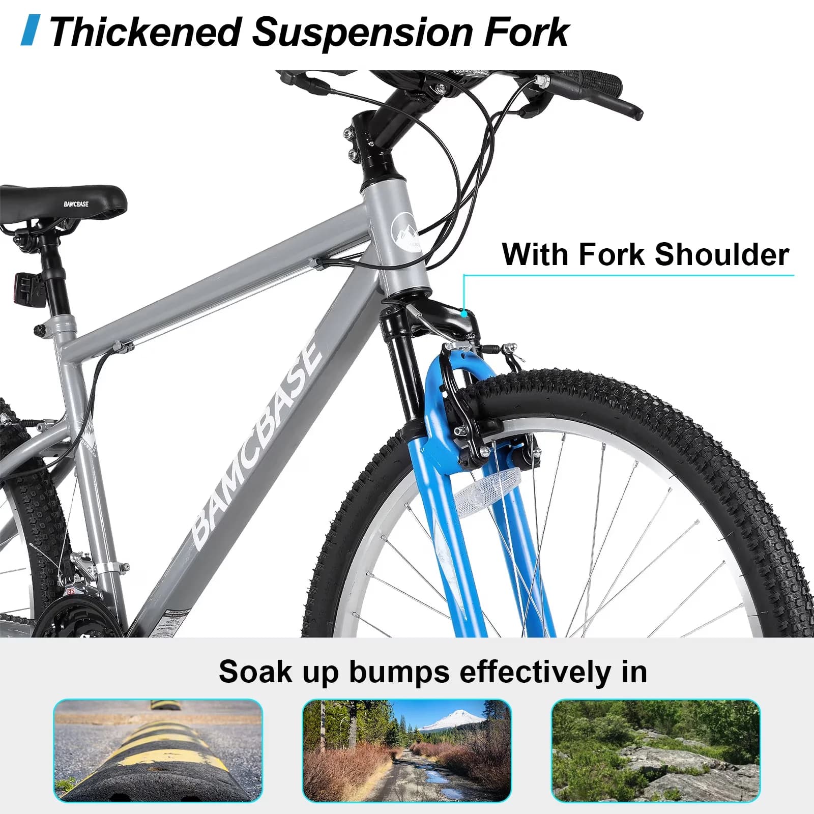Quality Mountain Bike with Adjustable Seat Height, 26 inch - Gray - Essential Collection Model 510C47