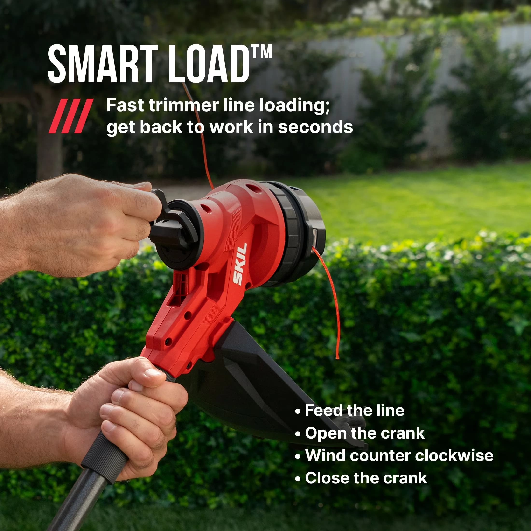Premium String Trimmer with Battery, 60W, 40V - Red - Space-Saving Design Model F55BBF