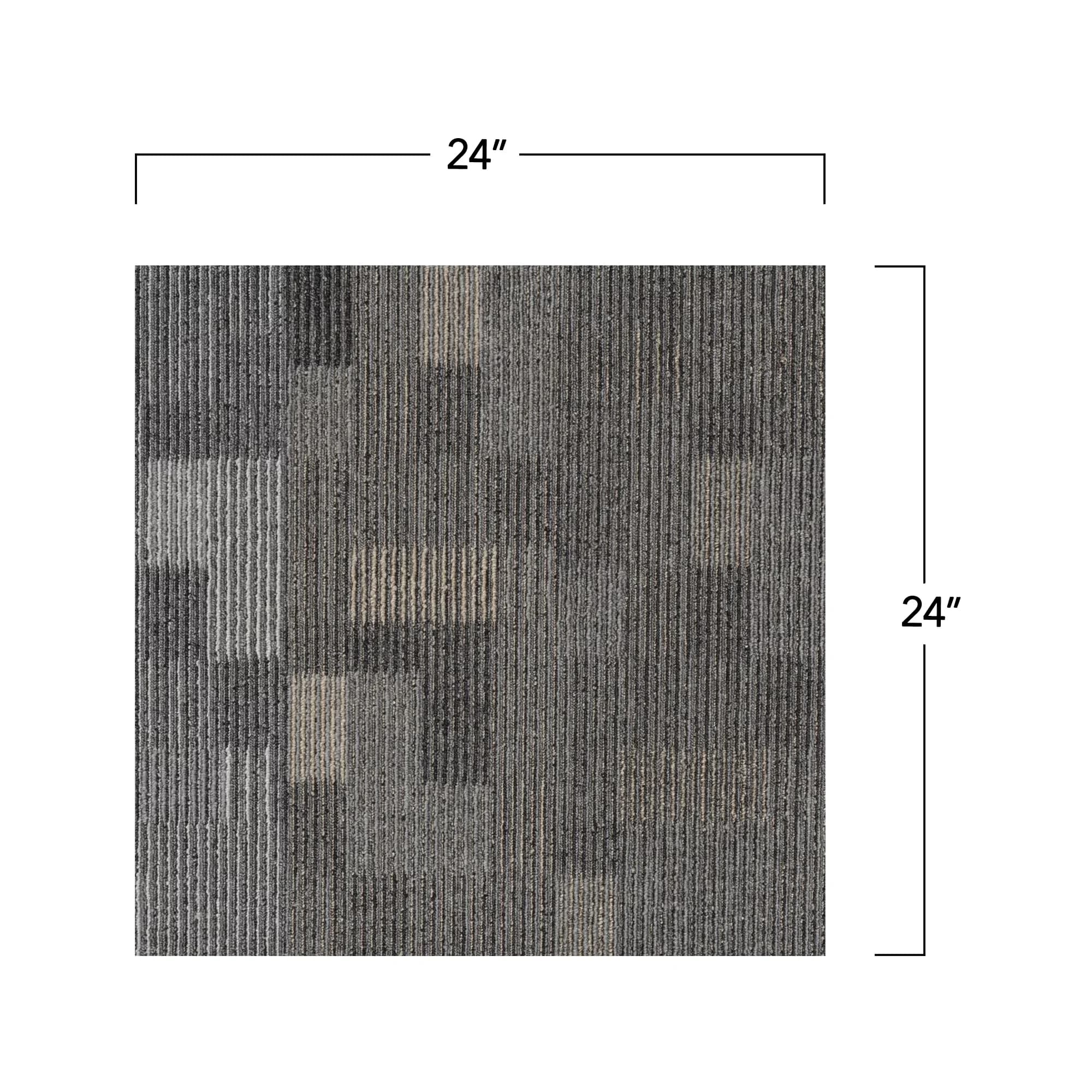 Essential Grey Vinyl Flooring Vinyl Plank Flooring with Sustainable Material, Basics 24" x 24" Carpet Tile - 24" x 24" (W*L) Model F80BEA