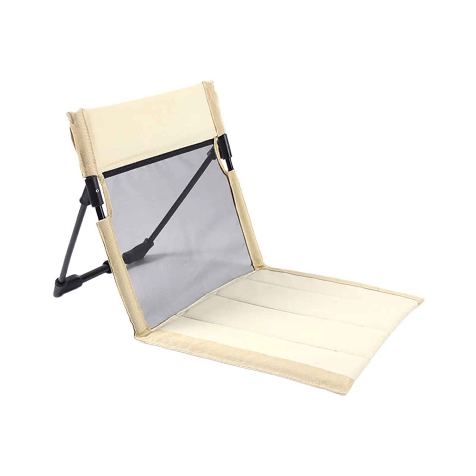 Beach Chair Classic with Adjustable, Backrest Reclining Sun Lounger Mat, Portable Folding - Beige for Outdoor, Camping Model 249036
