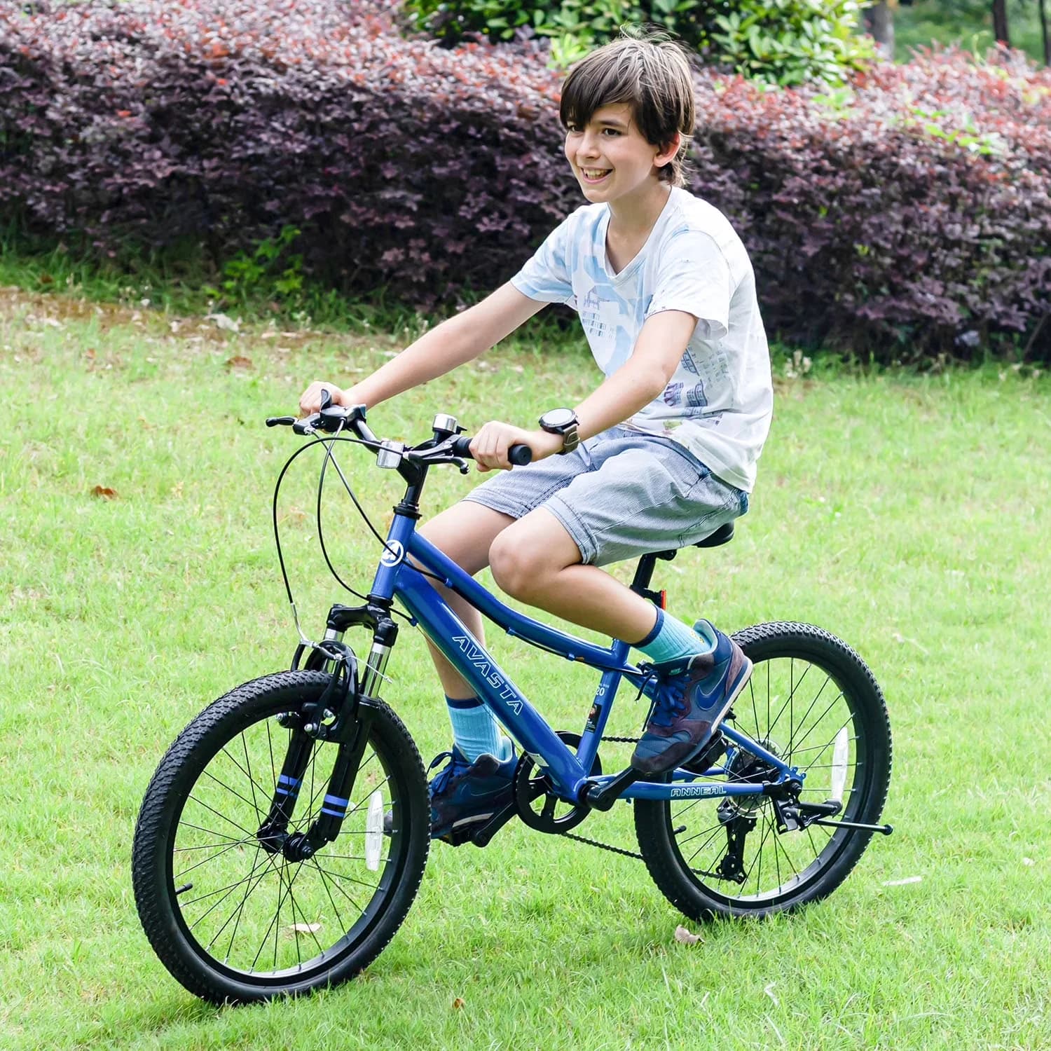 Premium Mountain Bike with Adjustable Seat Height, Adjustable Handlebar Height - Blue Model 7D09A6