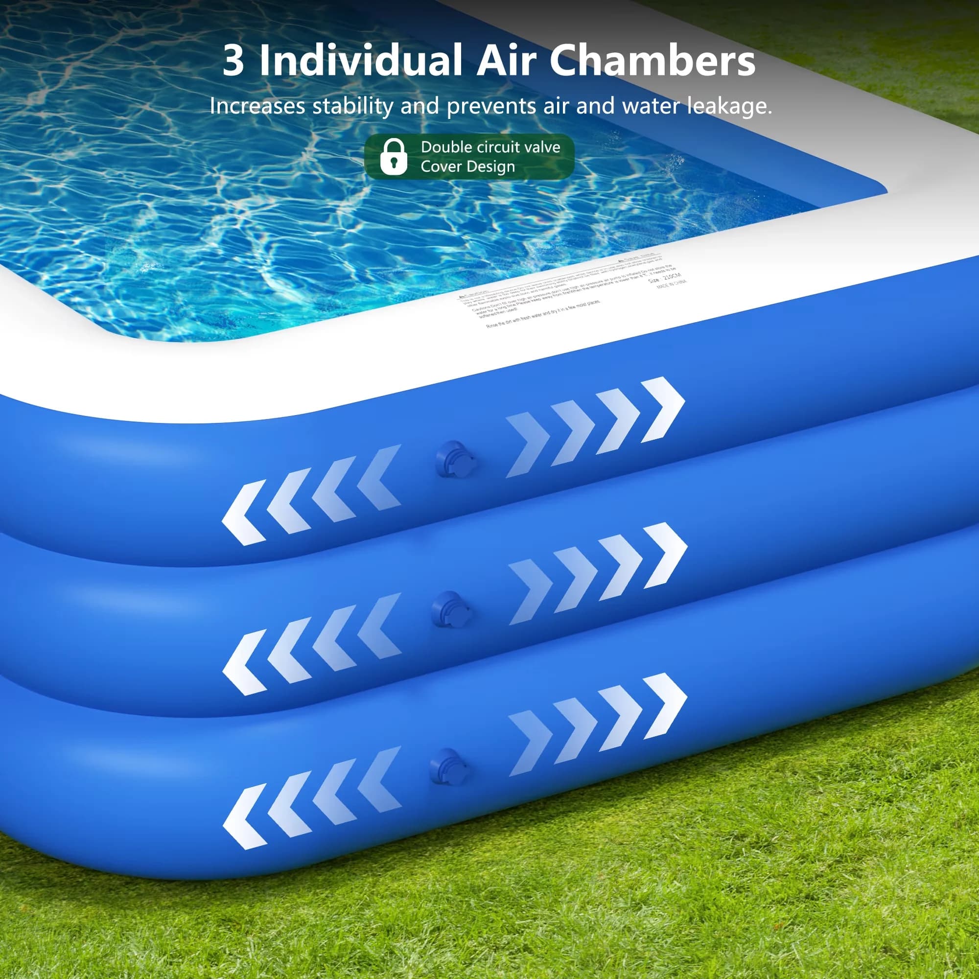 Versatile Inflatable Pool with Uv Resistant, Thickened, Blow Up - Blue Model 91CFE2