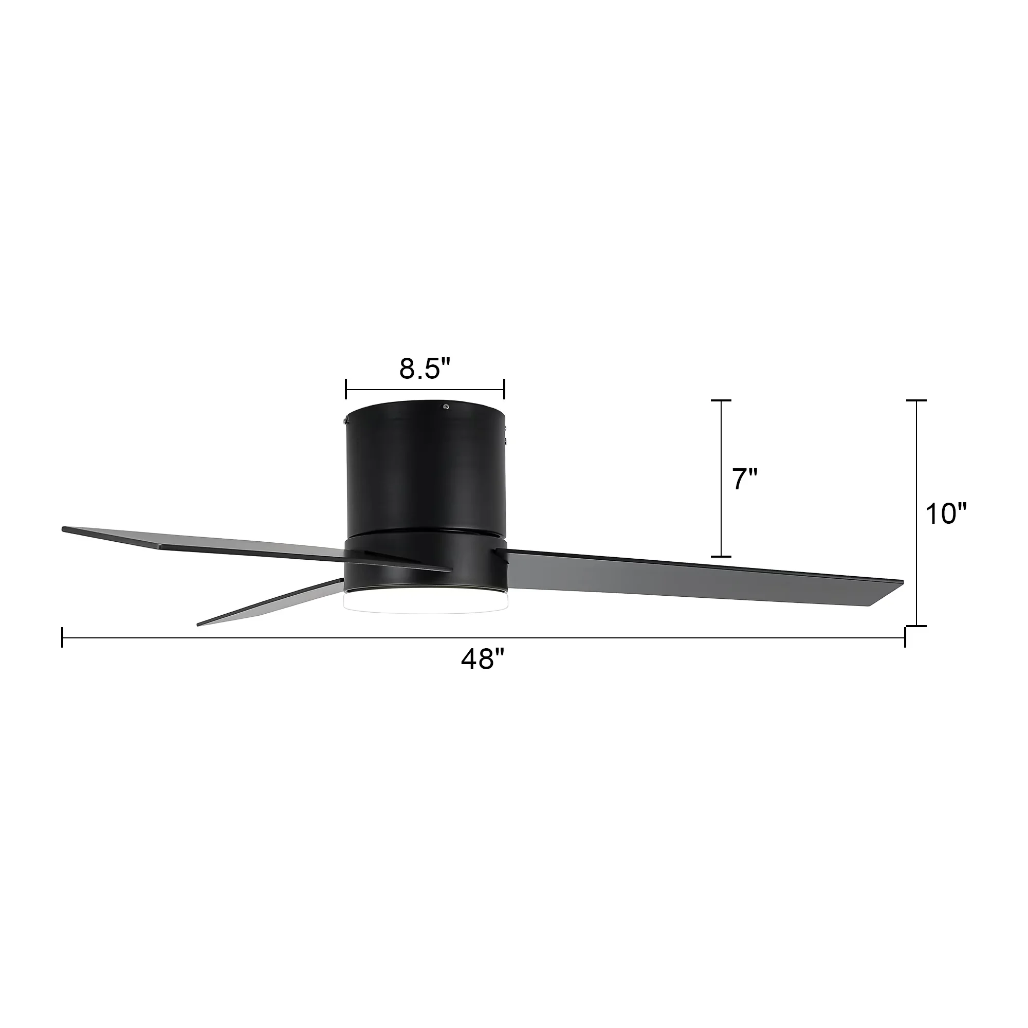 Efficient Ceiling Fan with LED, Reverse Airflow, Energy Efficient - Black Model 2CC706