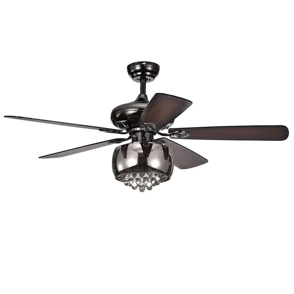 Ceiling Fan Essential with Incandescent, Glam, Remote Controlled - Glass Black Model EF9015
