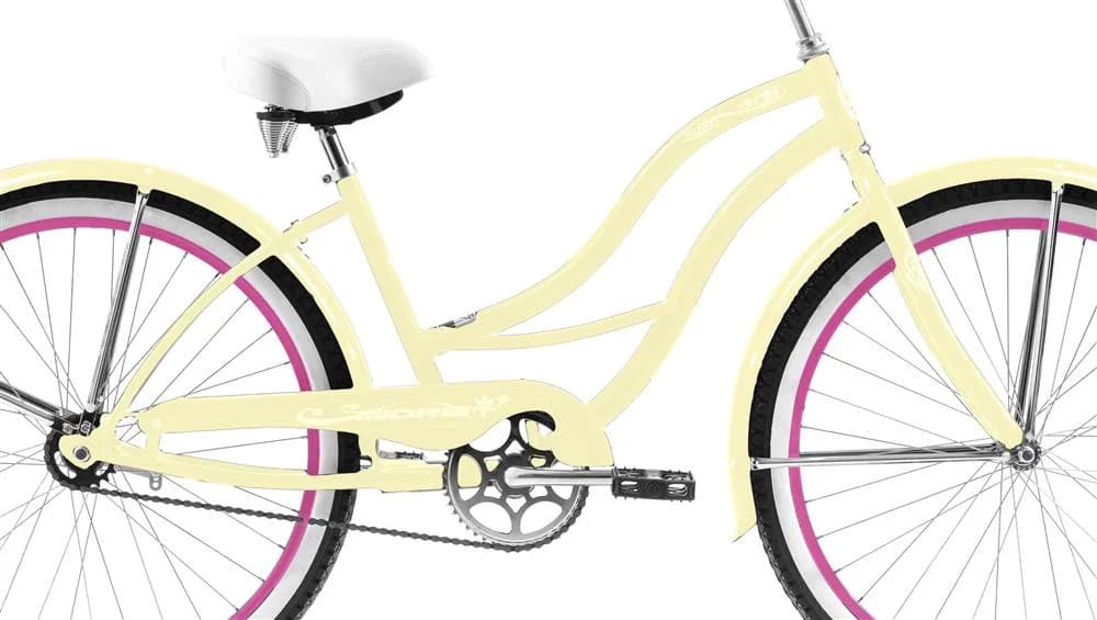 Versatile Cruiser Bike with Tahiti Beach Coaster Brake Bicycle, 26in - Yellow Model 6B57E7