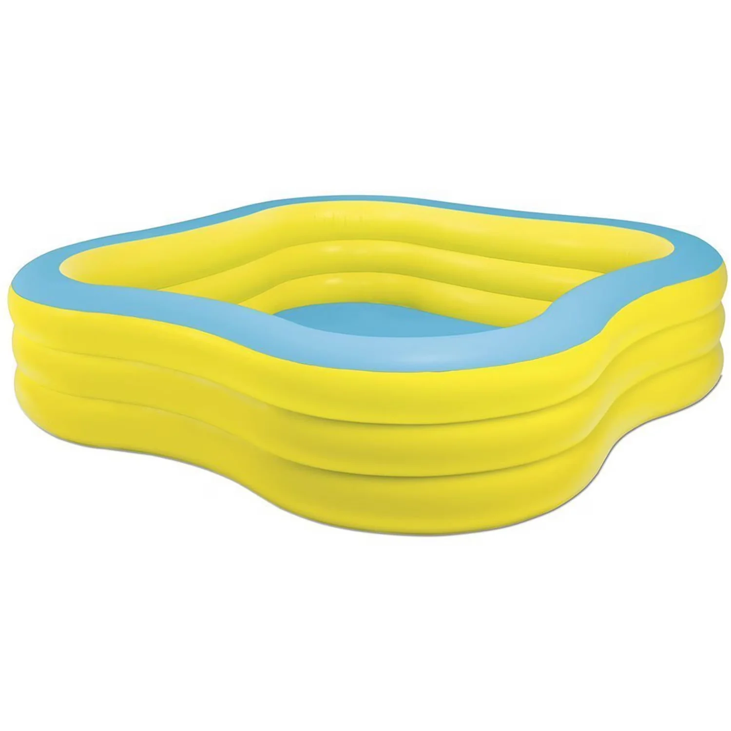 Quality Inflatable Pool with 90" x 90" x 22", Includes a drain plug for convenience, Wave shape - Blue Model DDAAEA