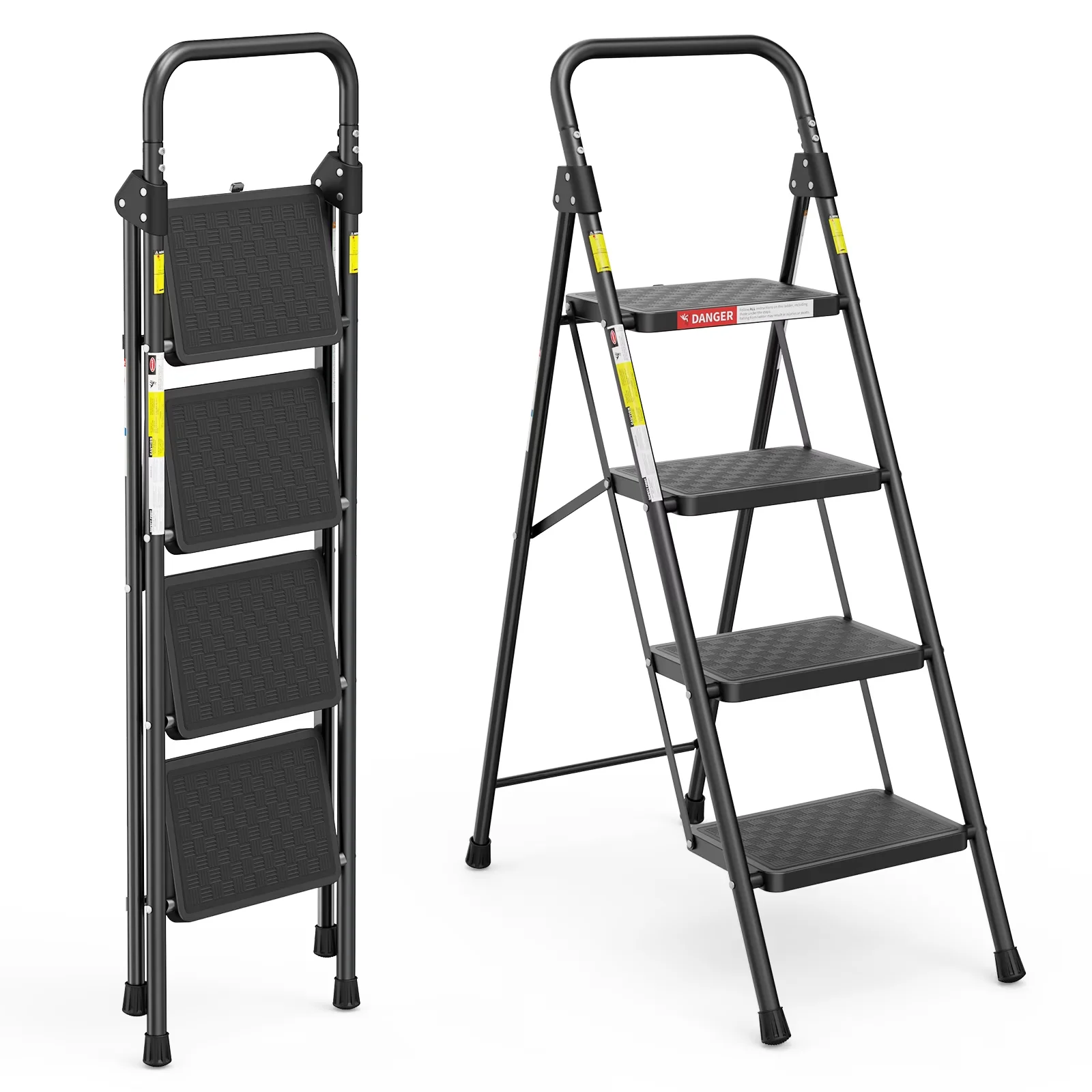 Essential Building Material with Lock-On Button, Anti-Slip Pedal - Metal Black Model 71C649