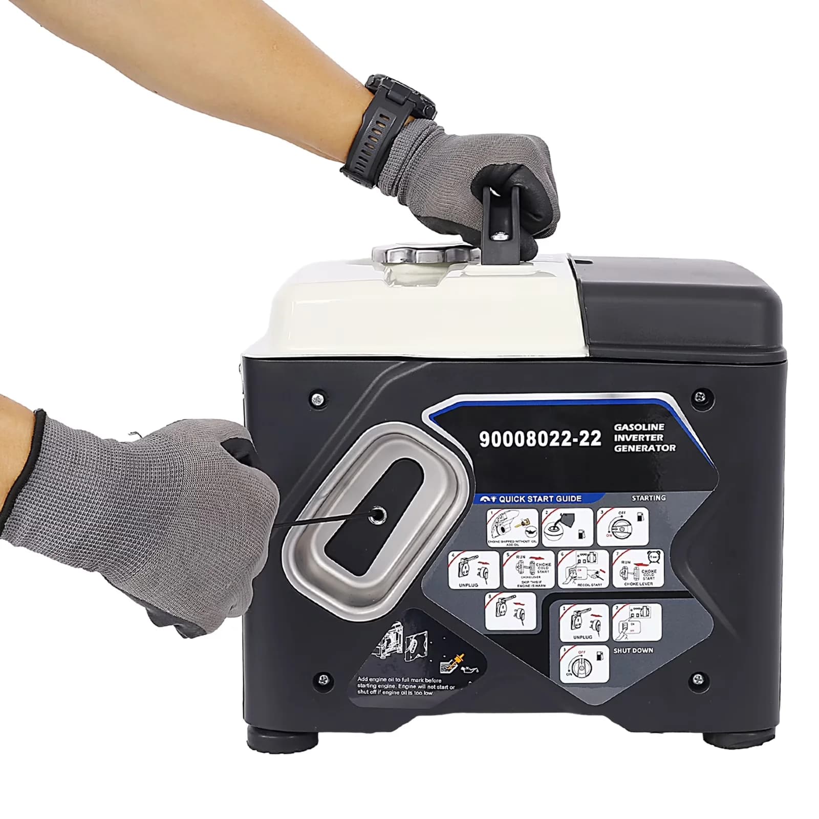 Durable Generator with 1200W, On Indicator Light, Overload Protection for Home, Camping - Model 057EC3