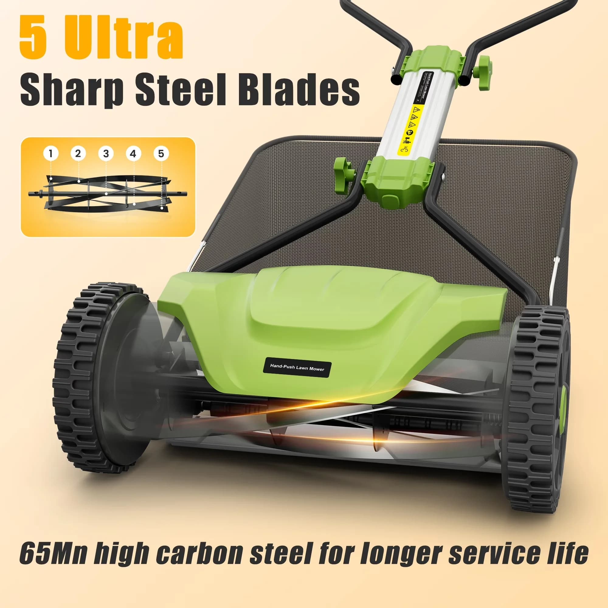 Premium Push Mower with Comfort Grip, Mechanical, Adjustable - Green 16 Model 660031