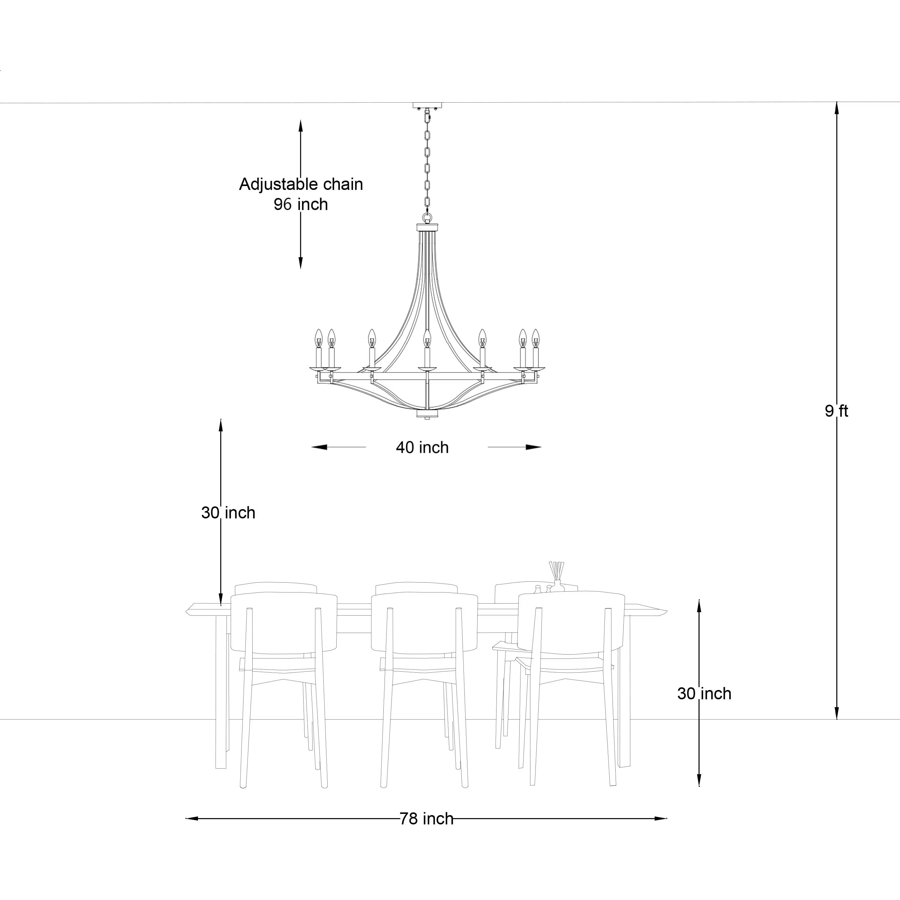 Modern Ceiling Lights Fixture with LED, Dimmable, Matte - Steel Black 12 Model A9D4E4