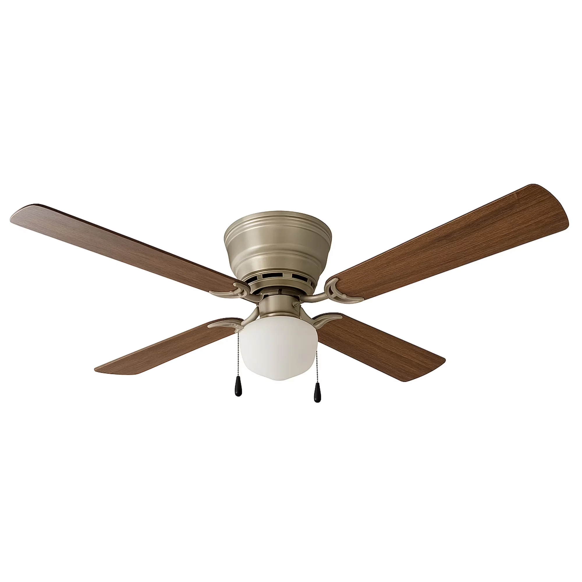 Premium Ceiling Fan with LED, Reverse Airflow, Hugger 42 Inch Indoor - Gray Glass Model F6FE3C