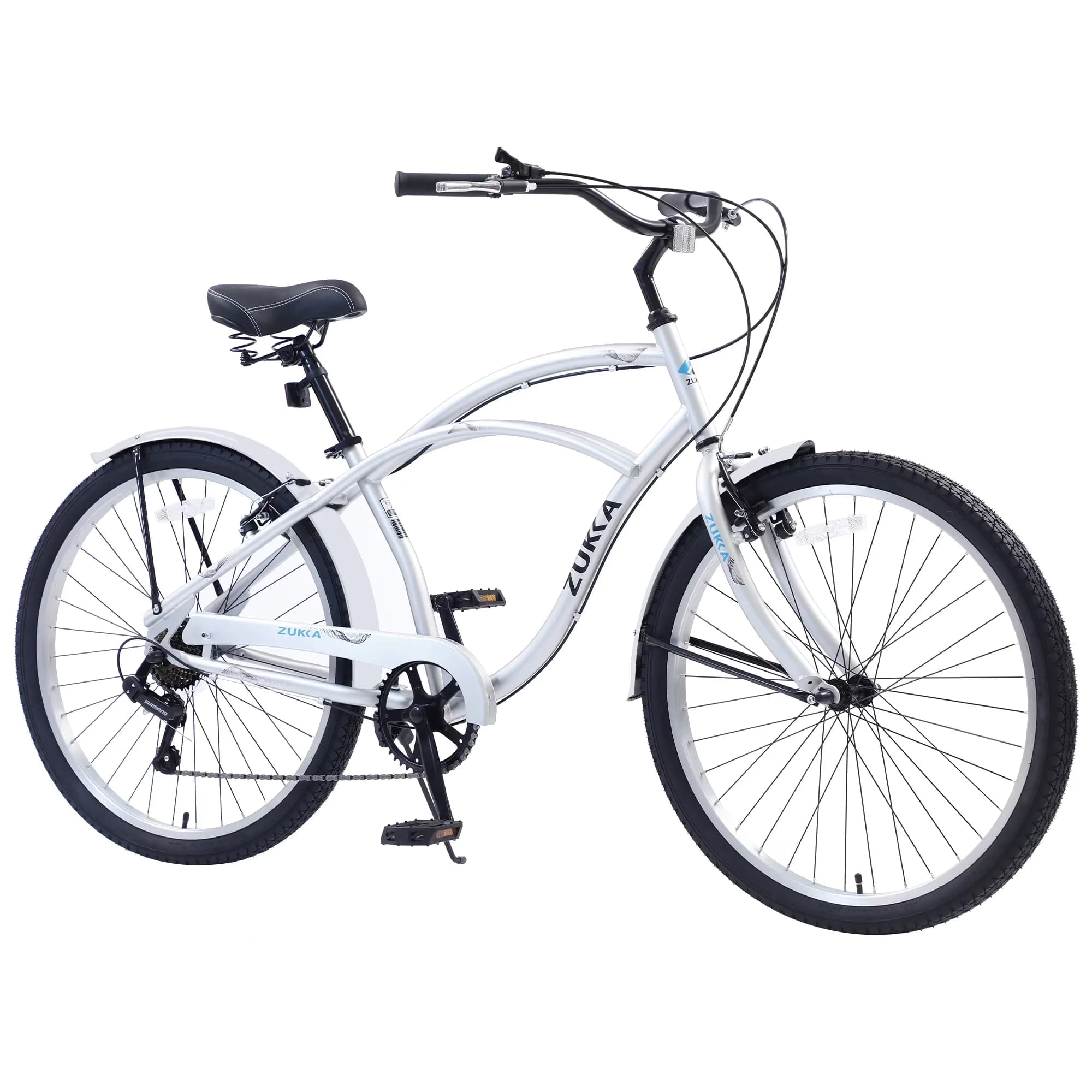 Cruiser Bike Durable with Adjustable Speed, Lightweight, 26" Adult Bikes - Silver Model 9A3160