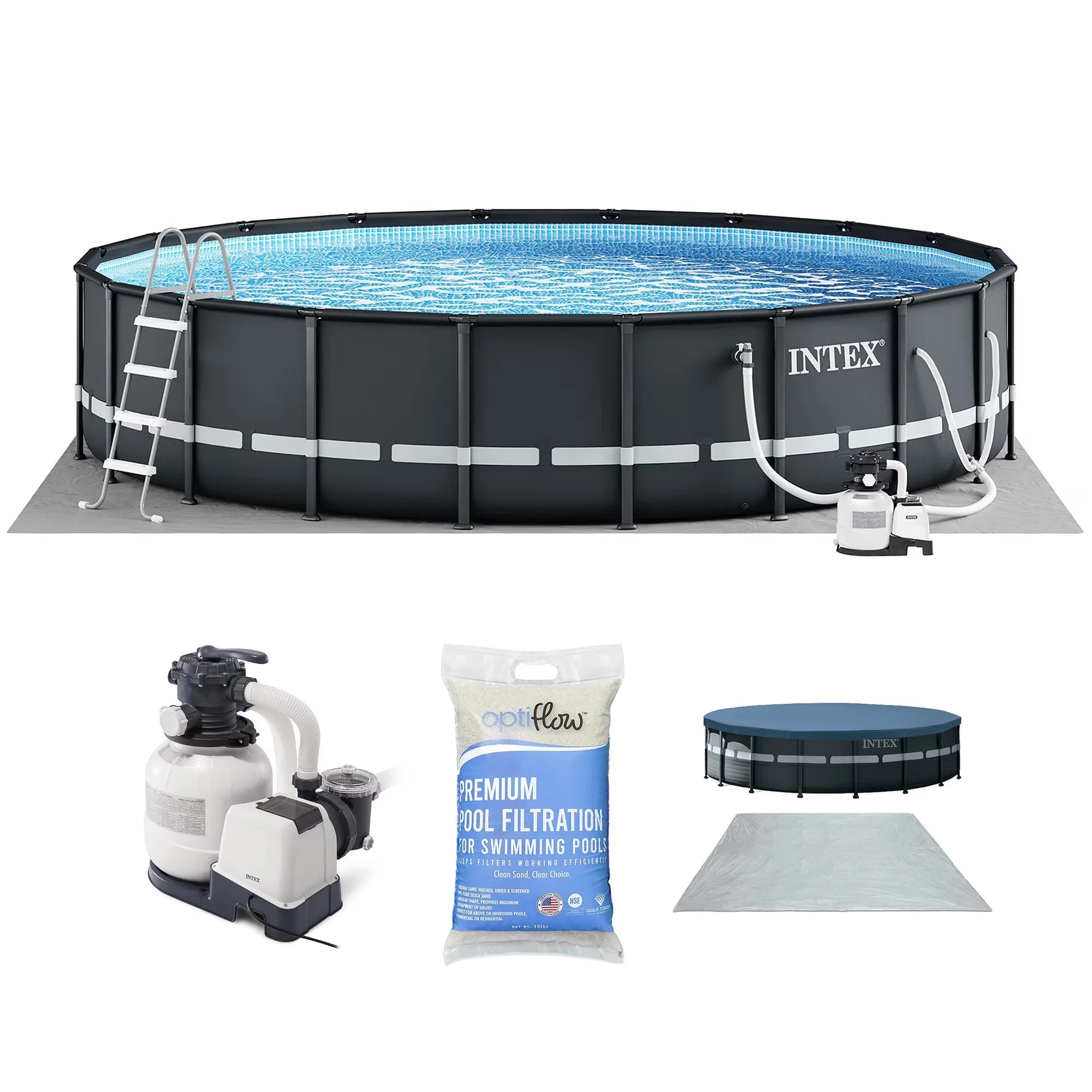 Above Ground Pool Efficient - Gray 20ft for Daily Use Model 5F3AA0